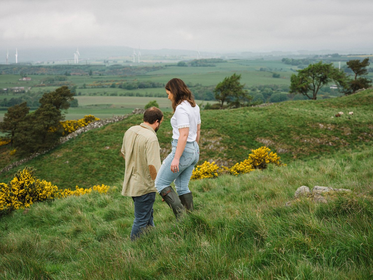 wide landscape shot of engagement  location in Scotland
