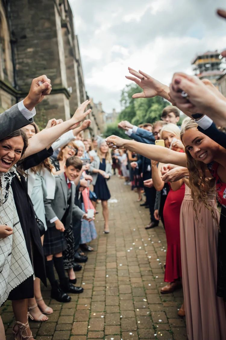 joyful candid moment during wedding celebrations