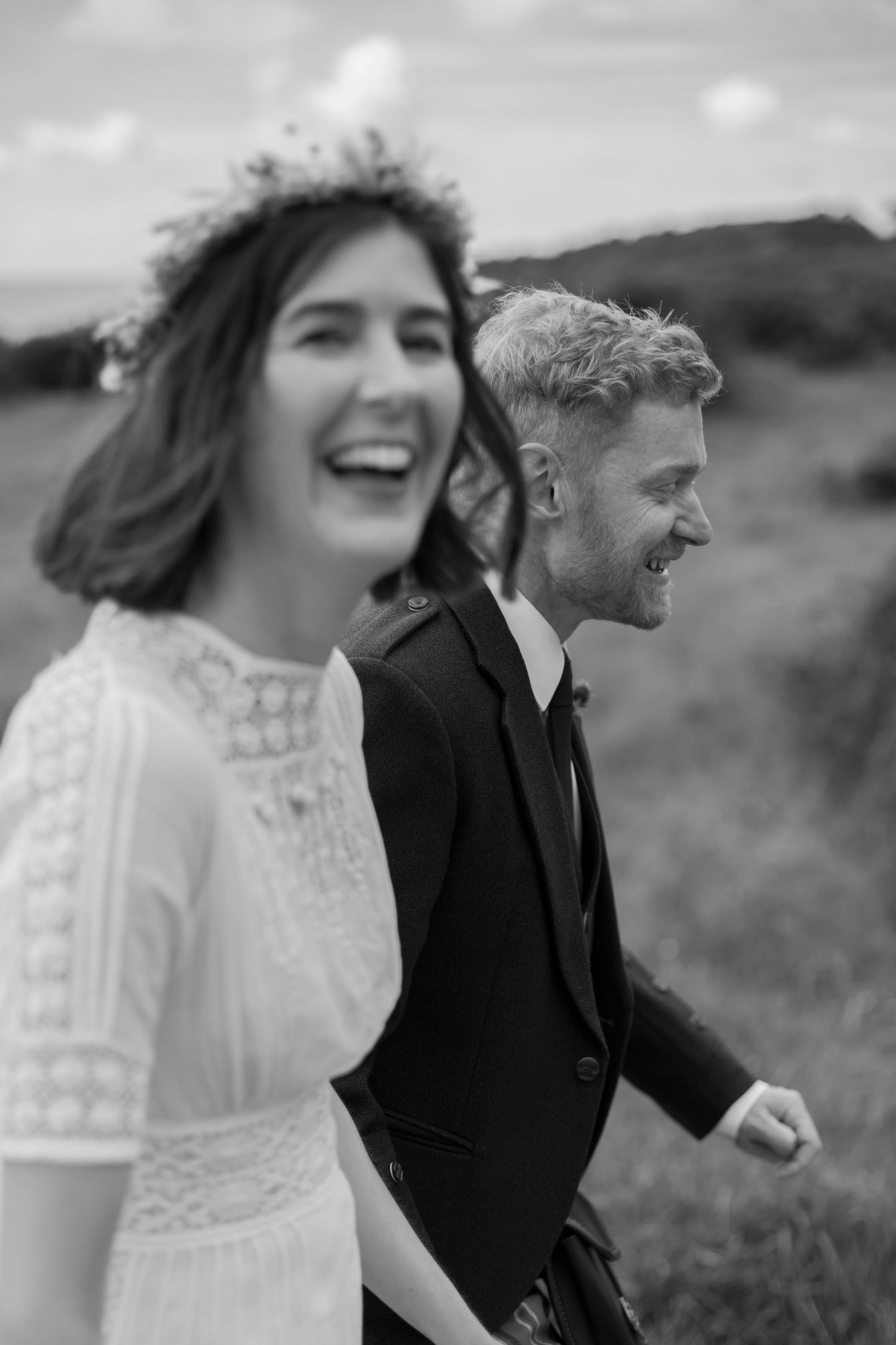 close-up of emotional moment between couple