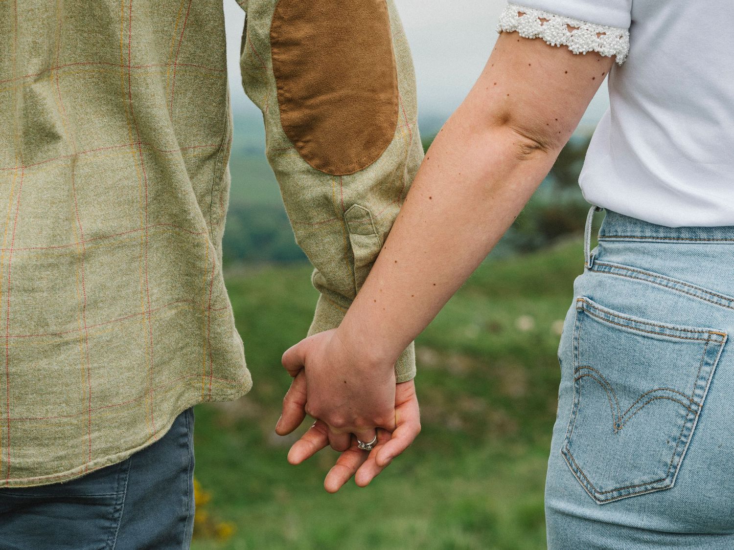 shot of hands on engagement  photoshoot in rural Scotland