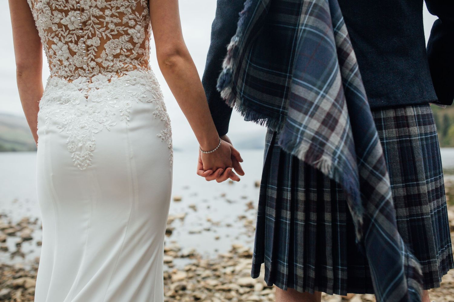 wide landscape shot of wedding location in Scotland