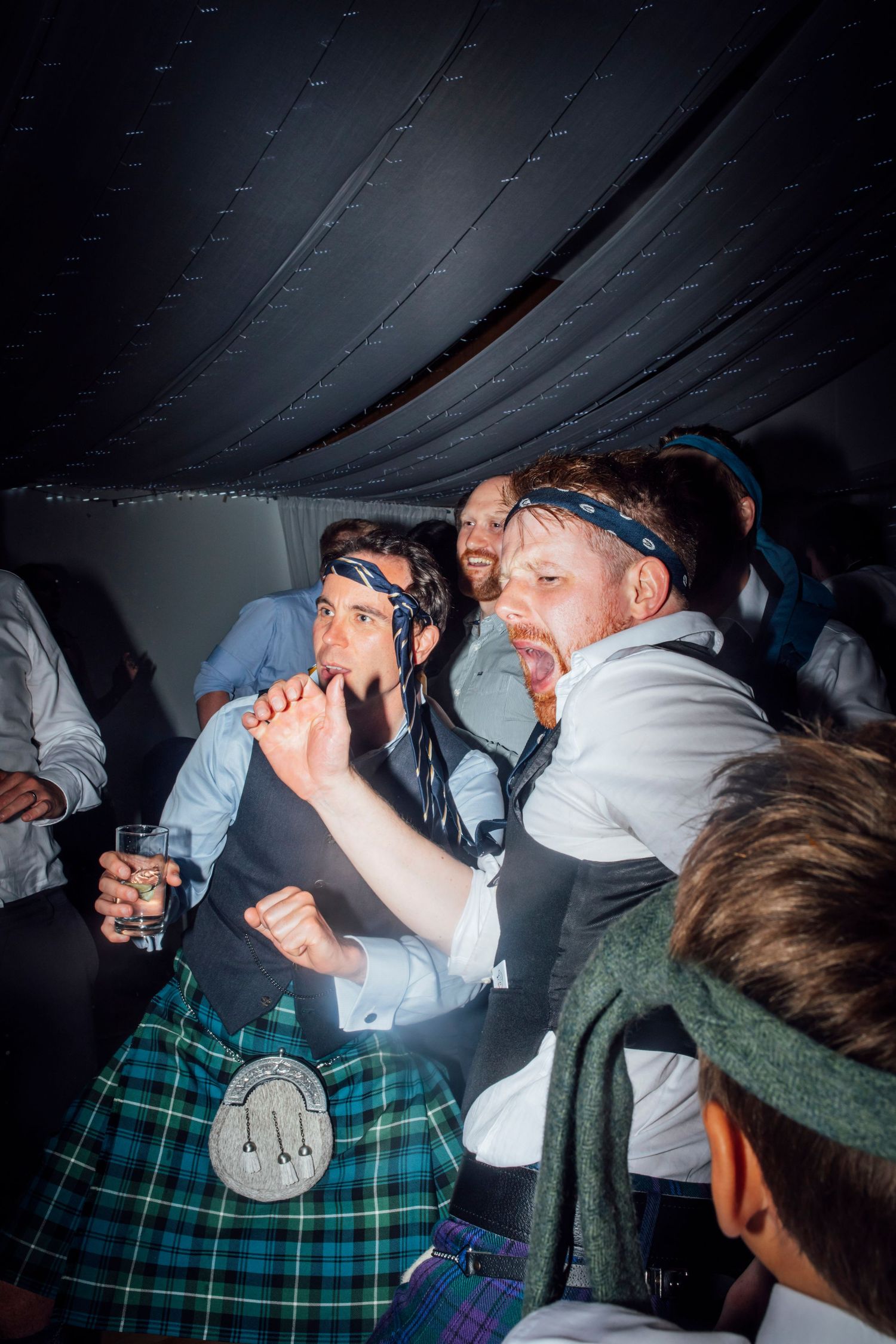 dancing with guests during celebration