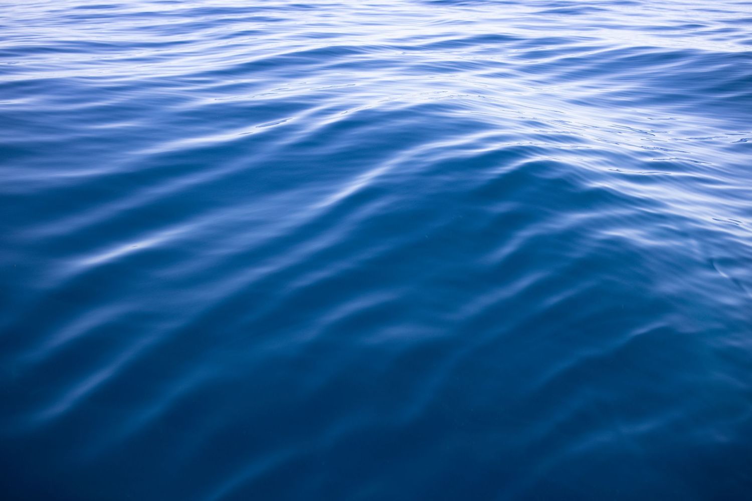 Close-up of deep blue ocean waves creating a rippled pattern on the water surface.