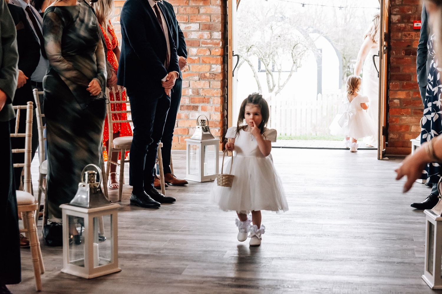 Flower girl at a wedding at The Barn at Willerby Hill