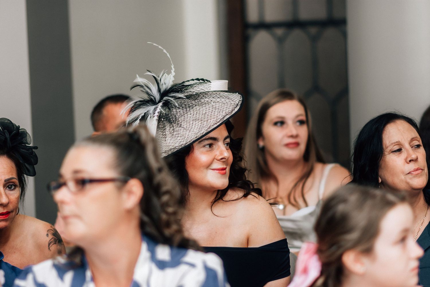 Guest looking on during a wedding at Hull Guildhall