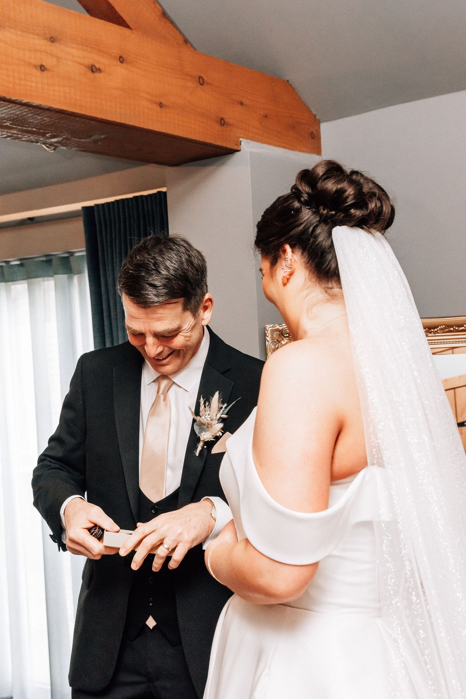 Bride and father at The Barn at Willerby Hill