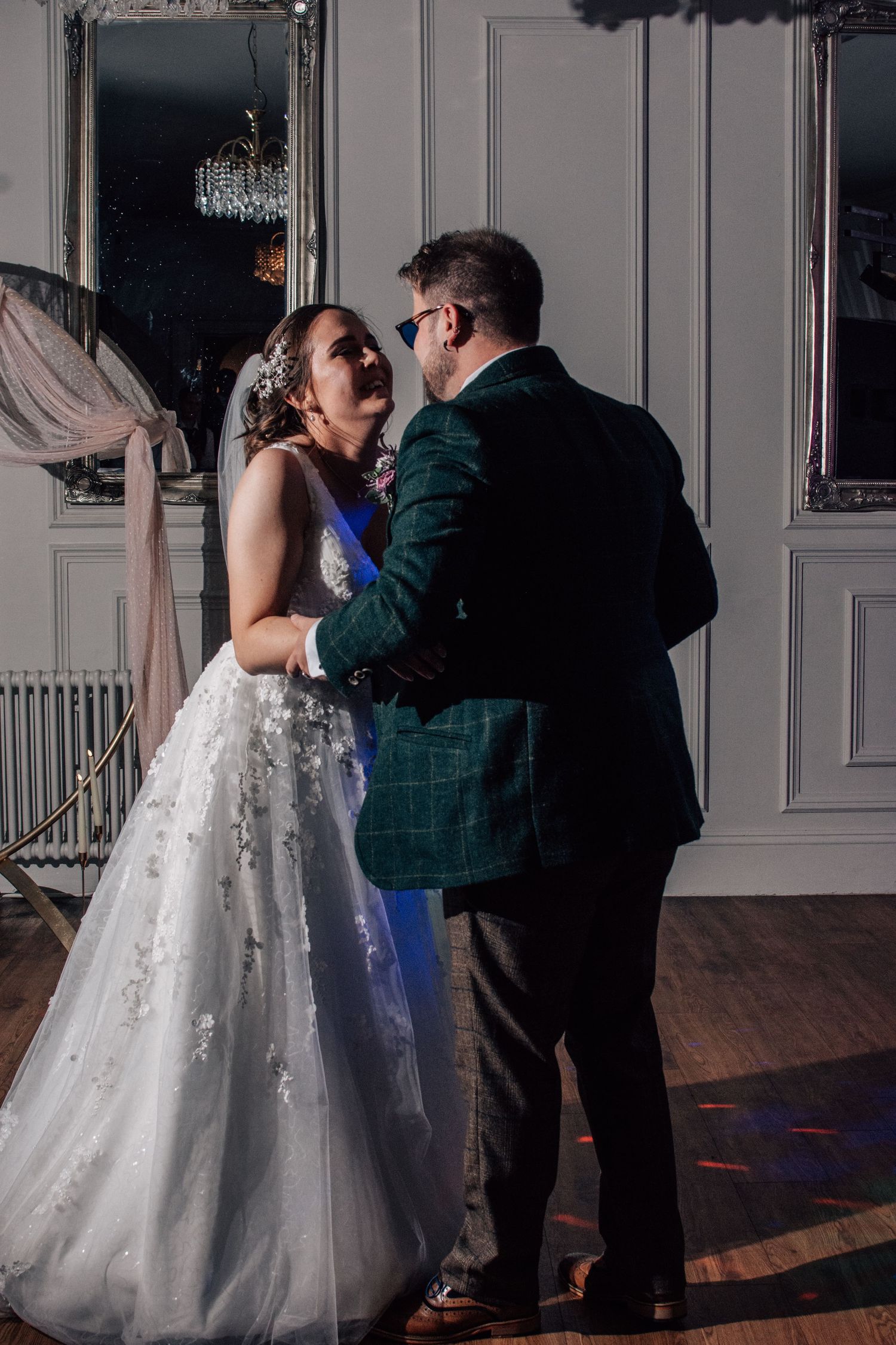 Bride and groom dancing at Dunedin Country House