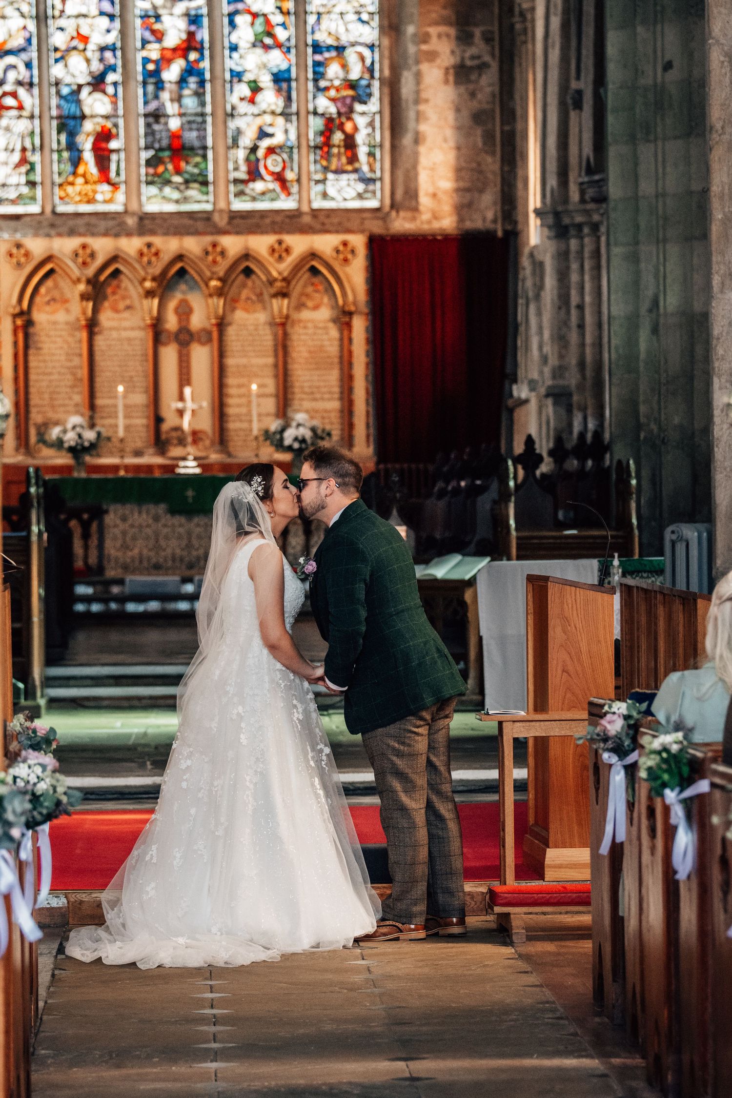 Bride and groom at St Augustine's Church