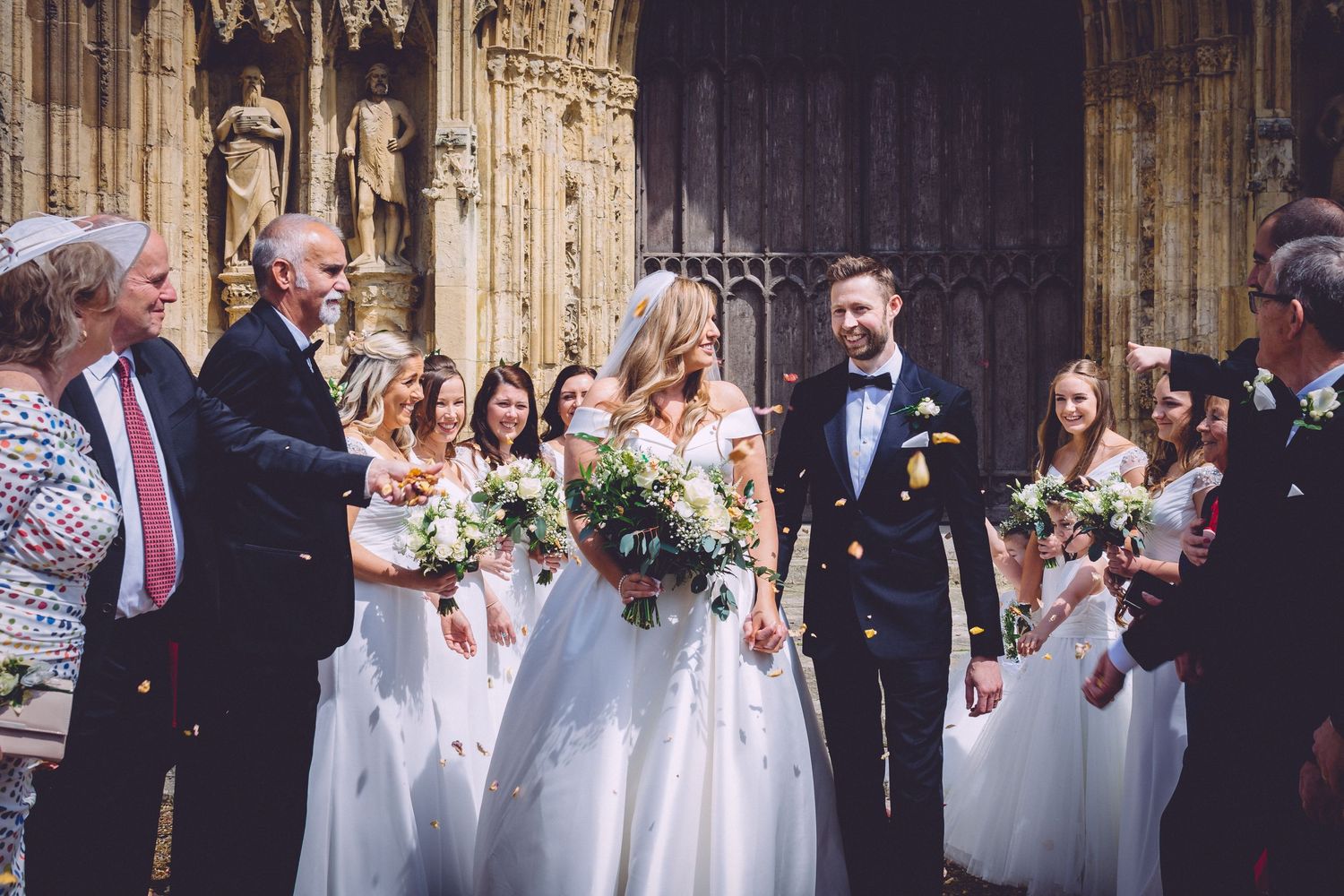 Bride and groom at Beverley Minster