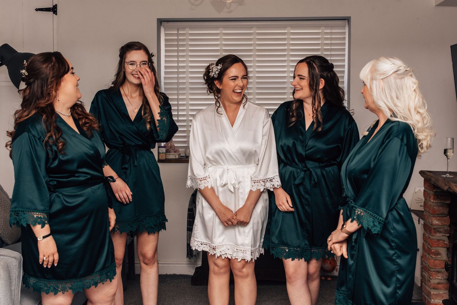 Bride and bridal party before wedding