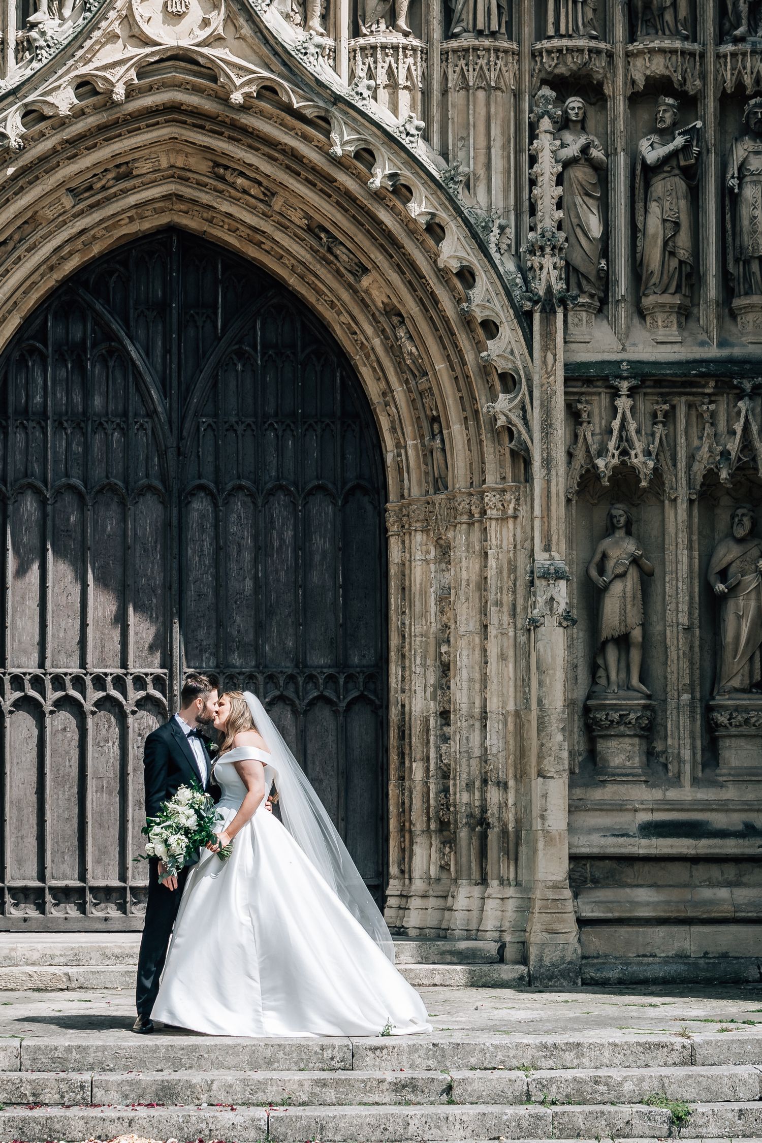 Bride and groom at Beverley Minster