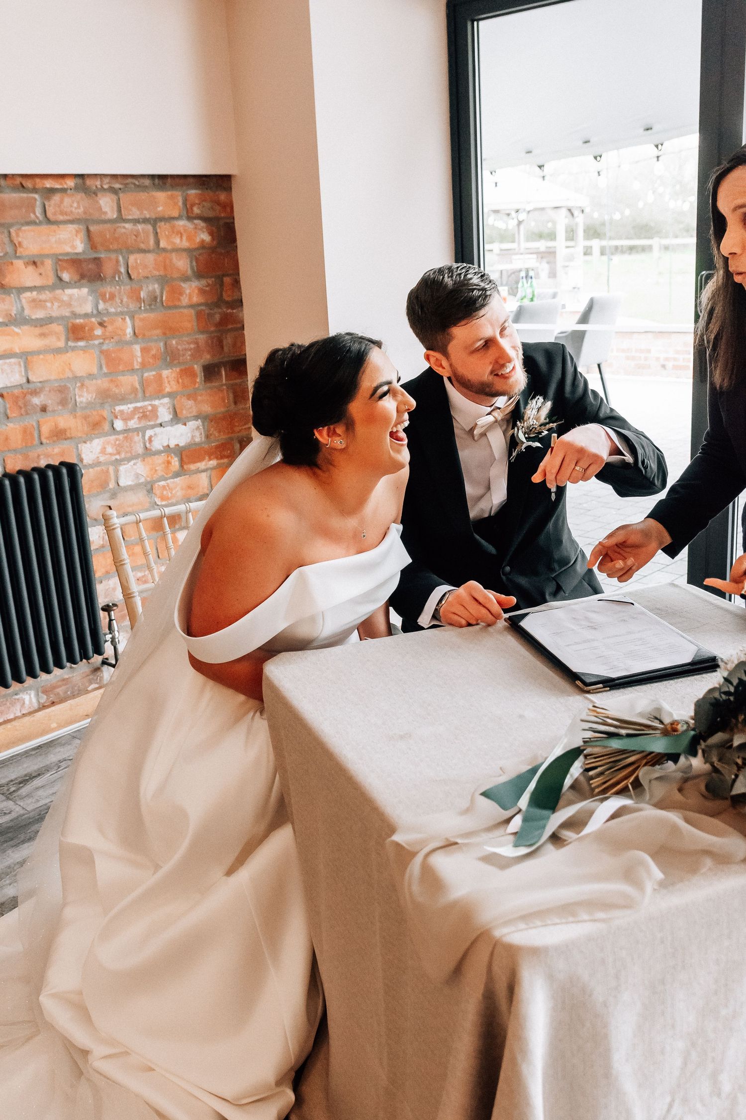Bride and groom at The Barn at Willerby Hill