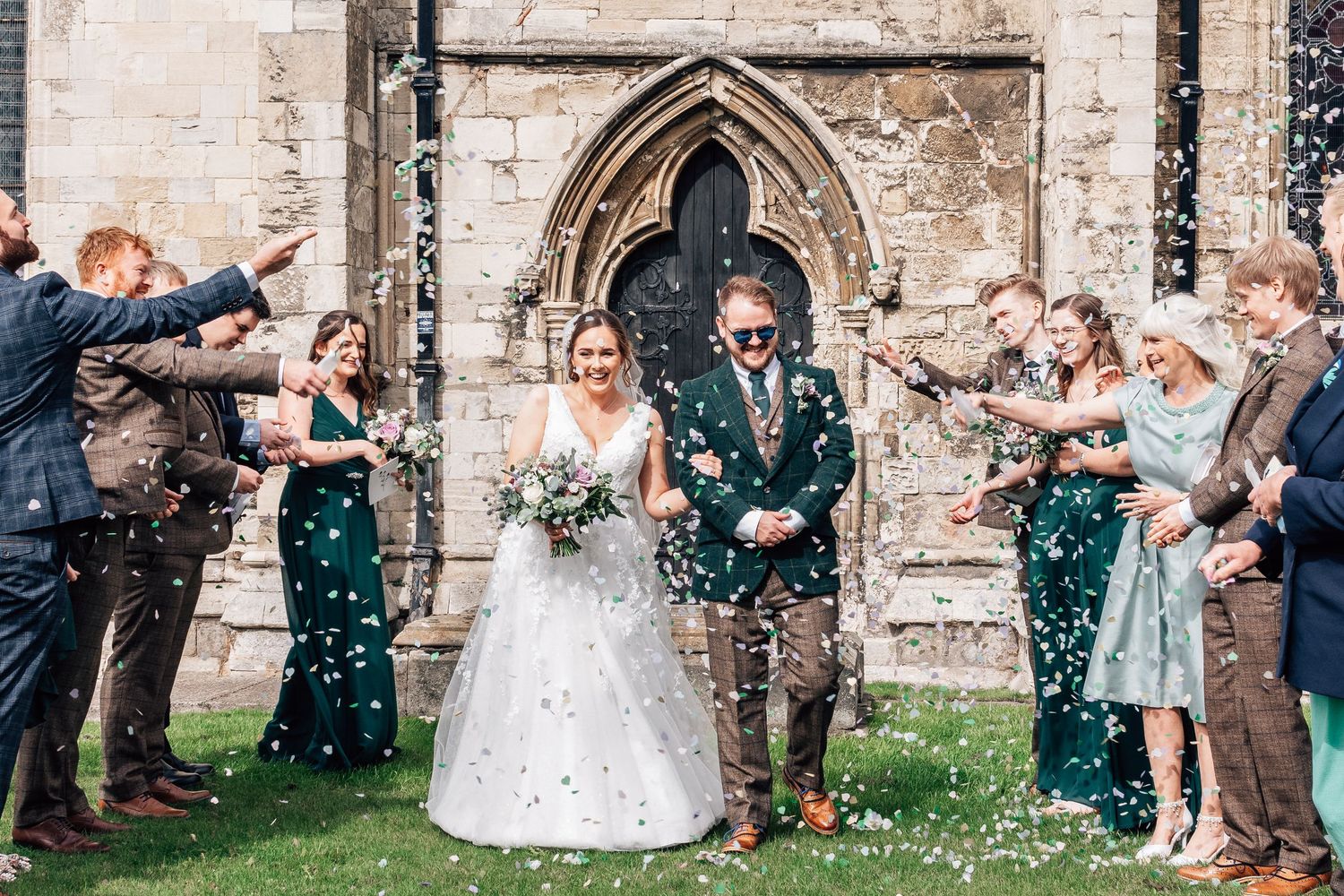 Bride and groom at St Augustine's Church