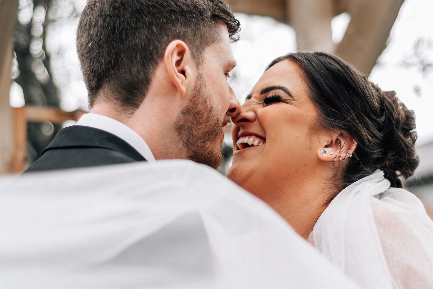 Bride and groom at The Barn at Willerby Hill