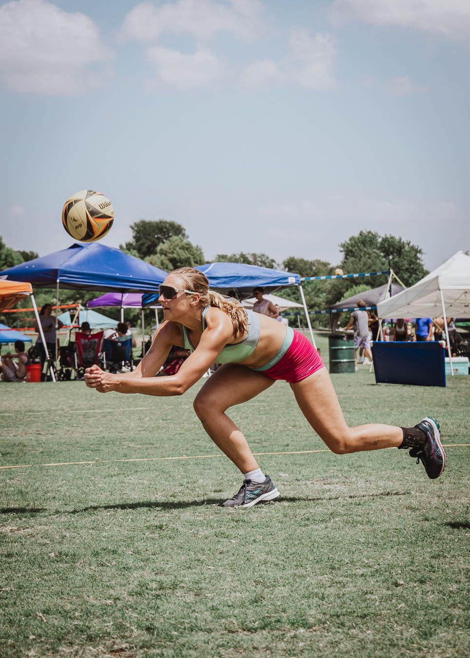 Athletes competing during Spikefest volleyball tournament Allen Texas