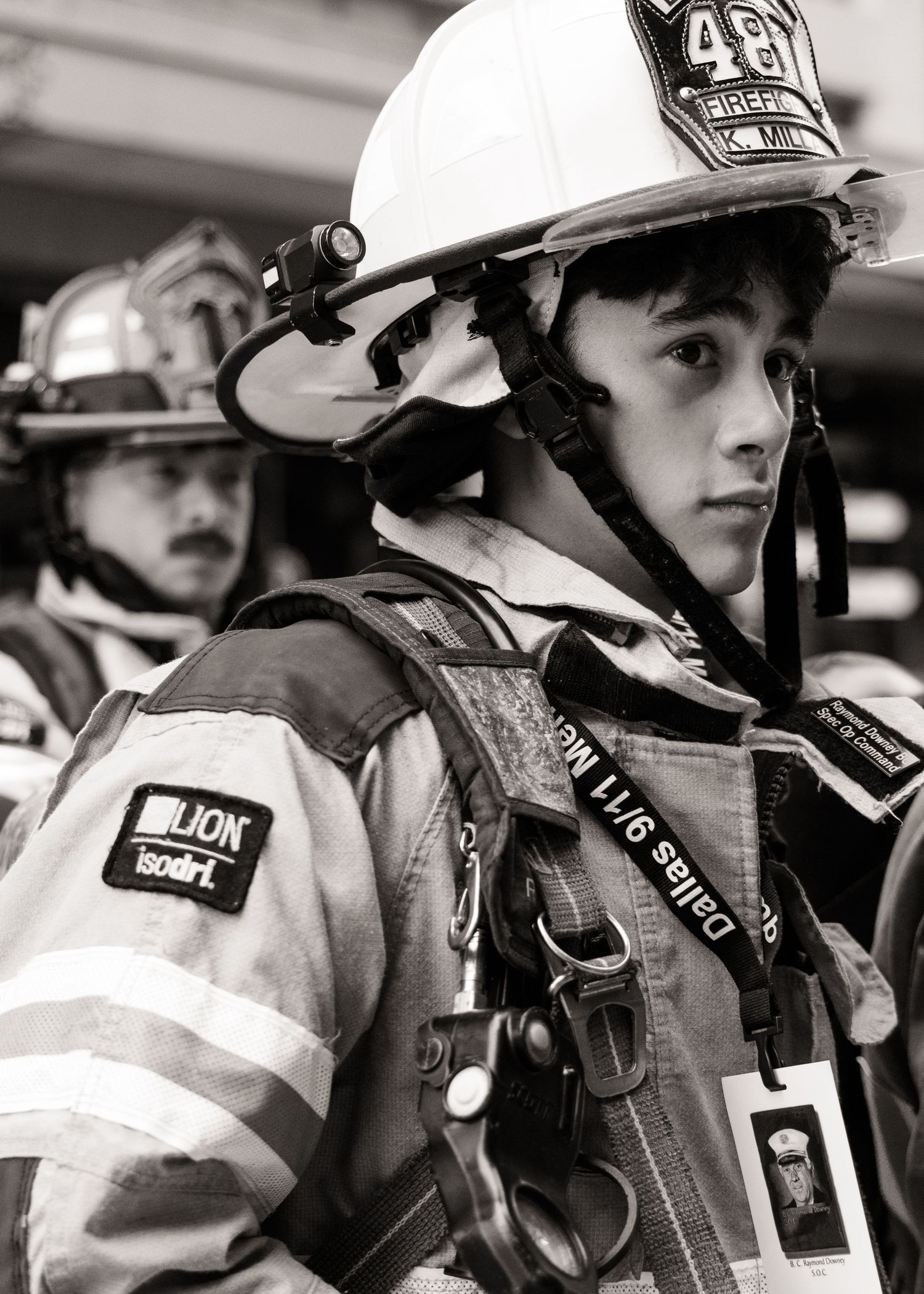 Firefighter entering building at 9/11 stair climb in dfw
