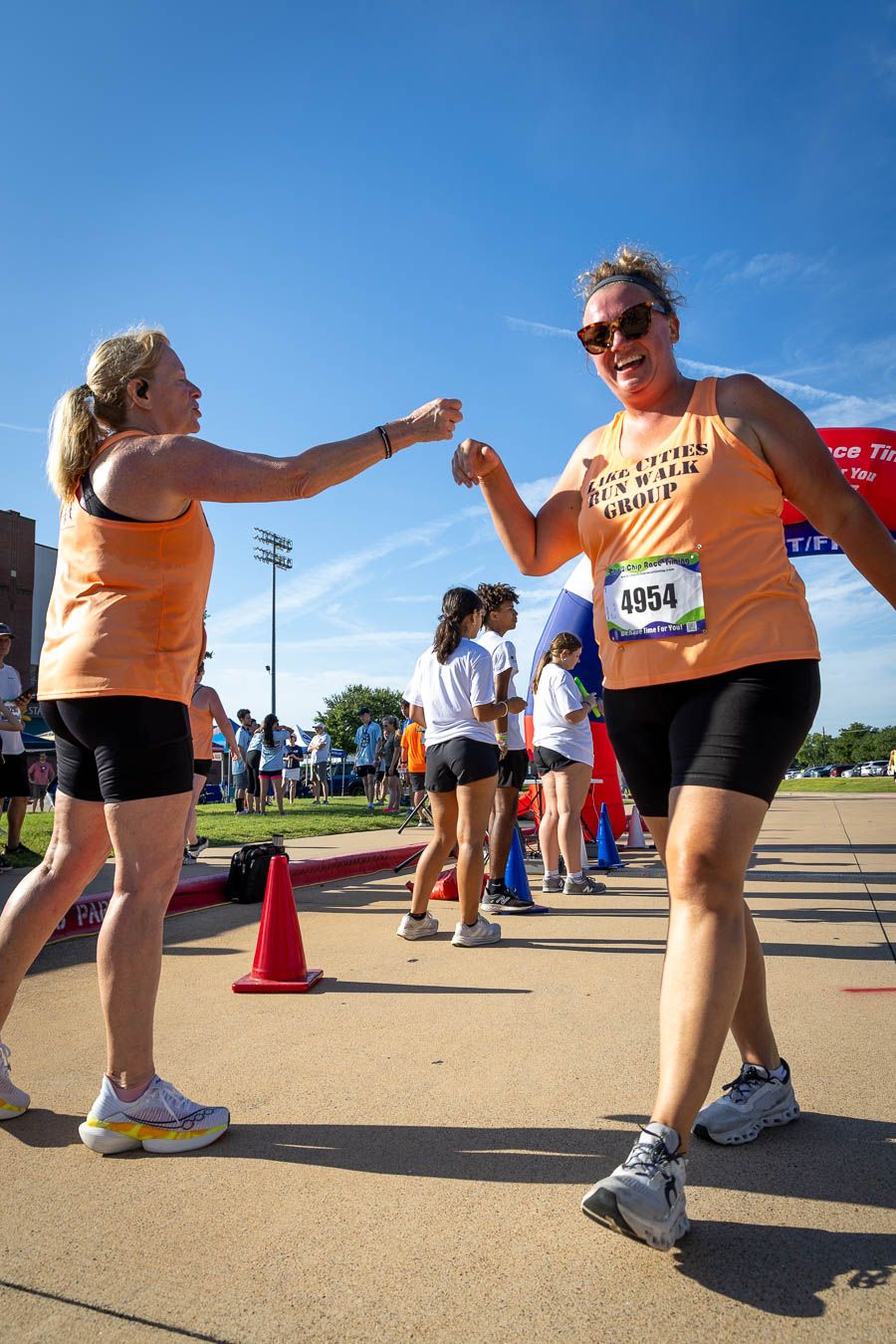 Athletes running during Corinth PD 5K race in Corinth Texas