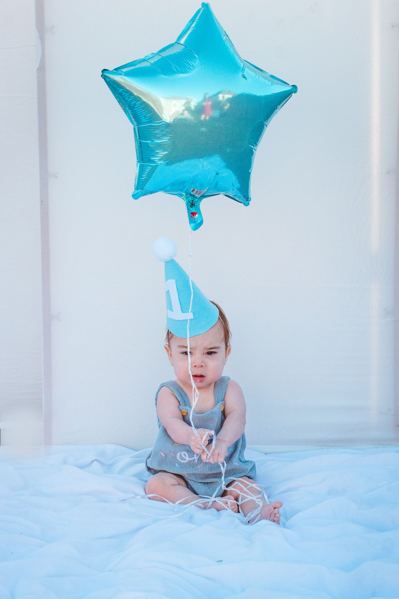 Baby boy first birthday milestone photos
