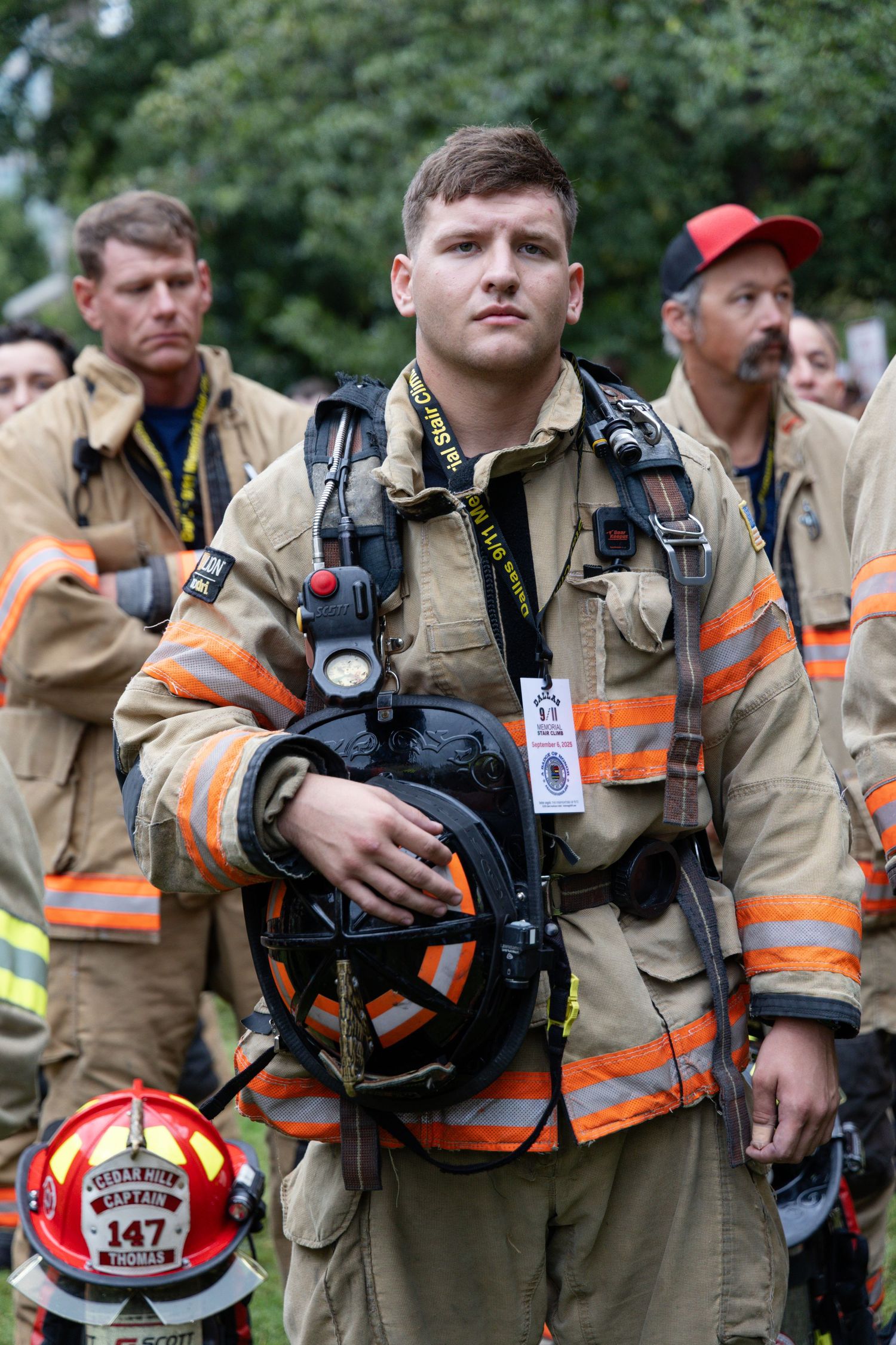 Opening ceremony, firefighter portrait 9/11 stair climb in dallas texas