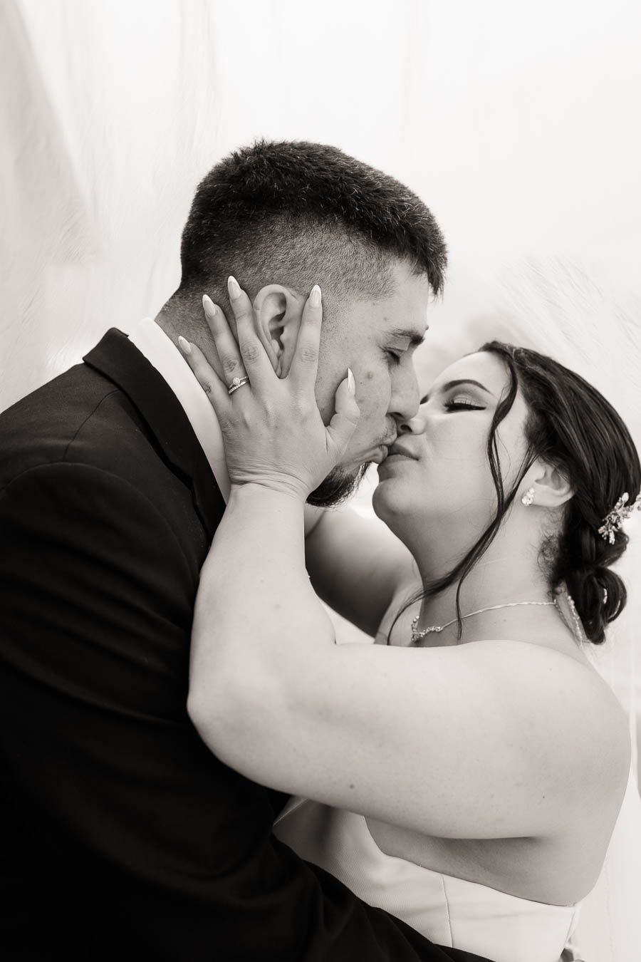 Bride and groom portrait session in McKinney Texas