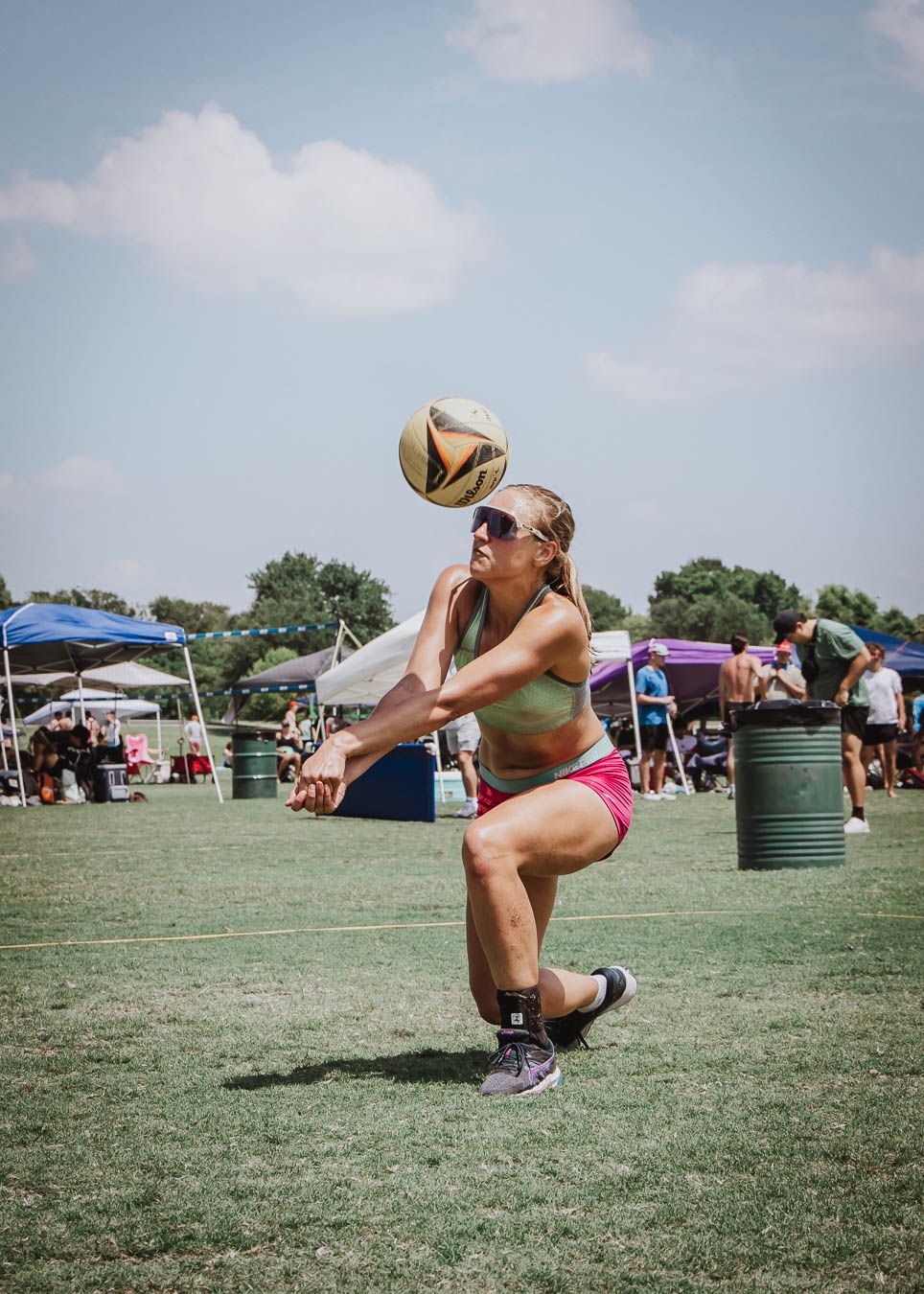 Athletes competing during Spikefest volleyball tournament Allen Texas