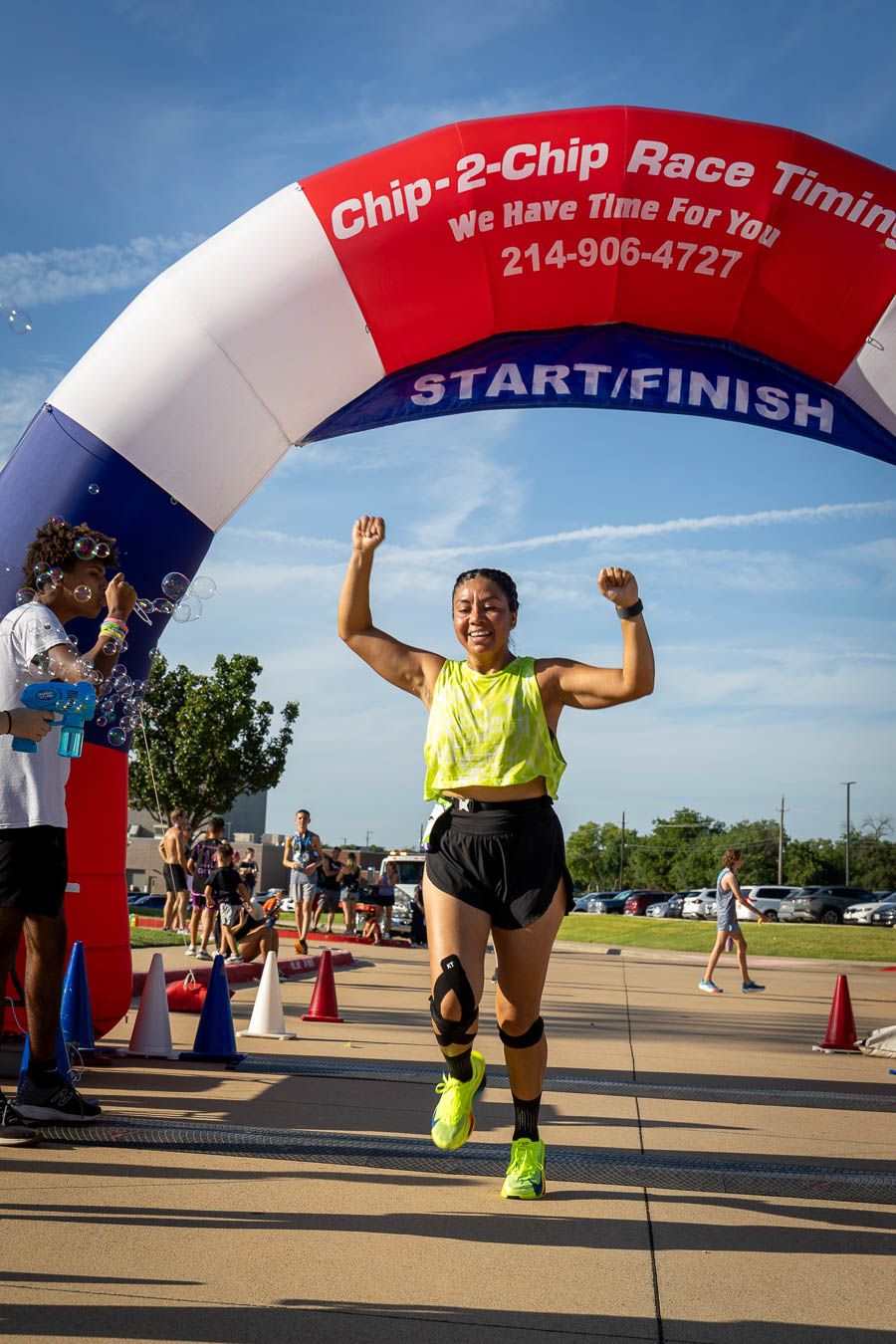 Participants running during Corinth PD 5K Foot Pursuit event