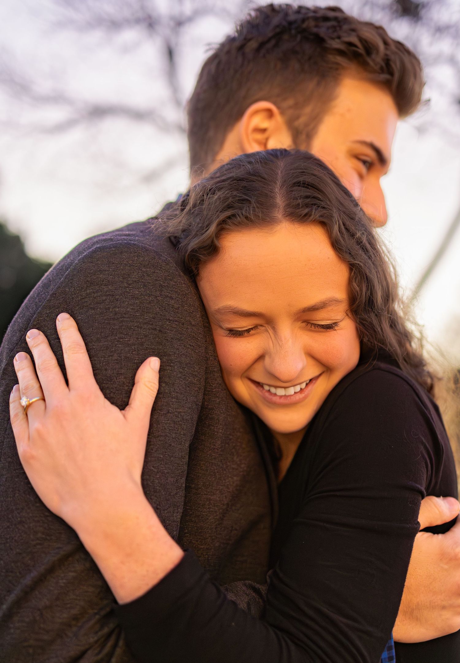 Engagement photos of couple in McKinney TX
