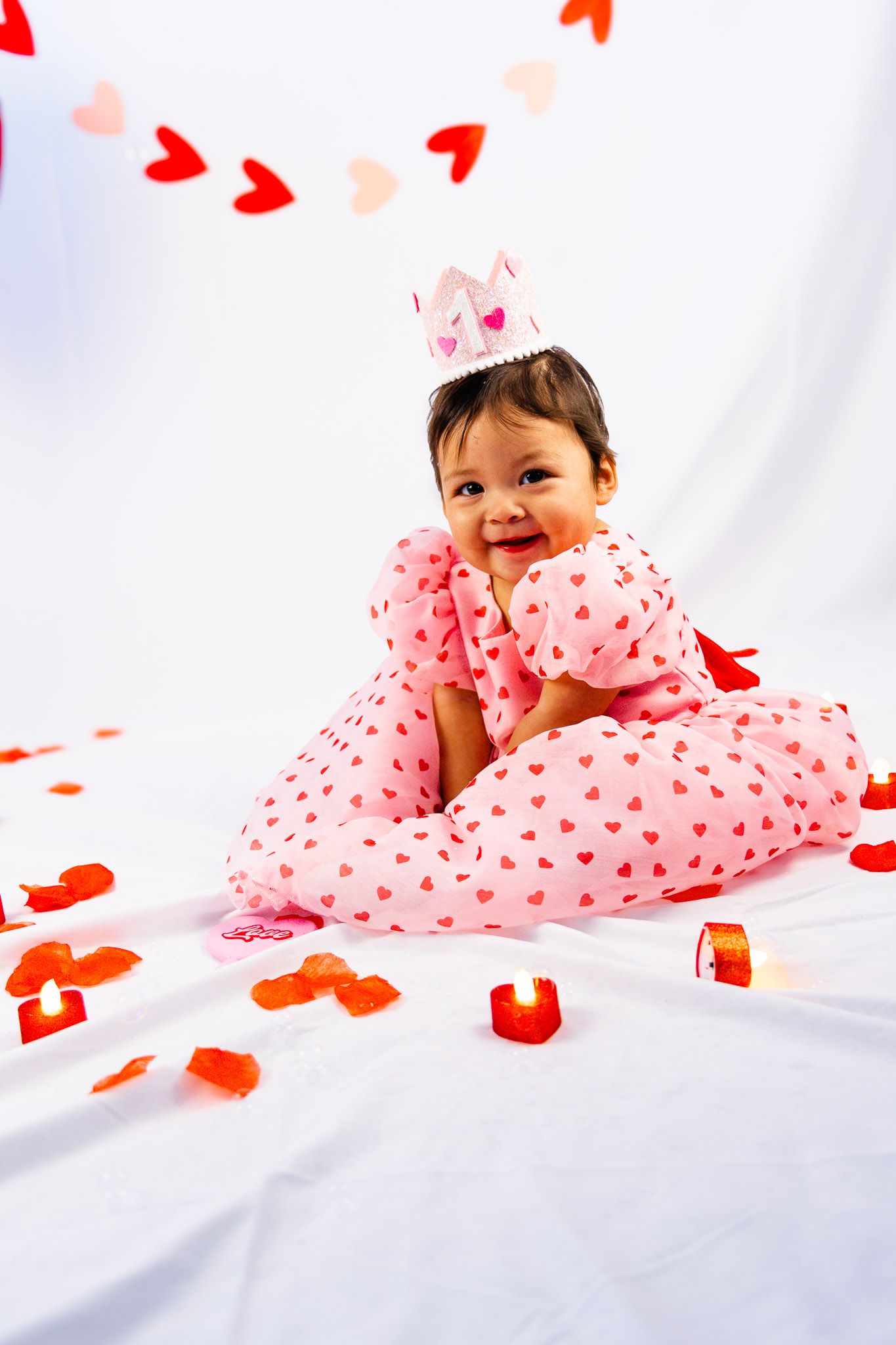 Baby girl first birthday portrait in North Texas