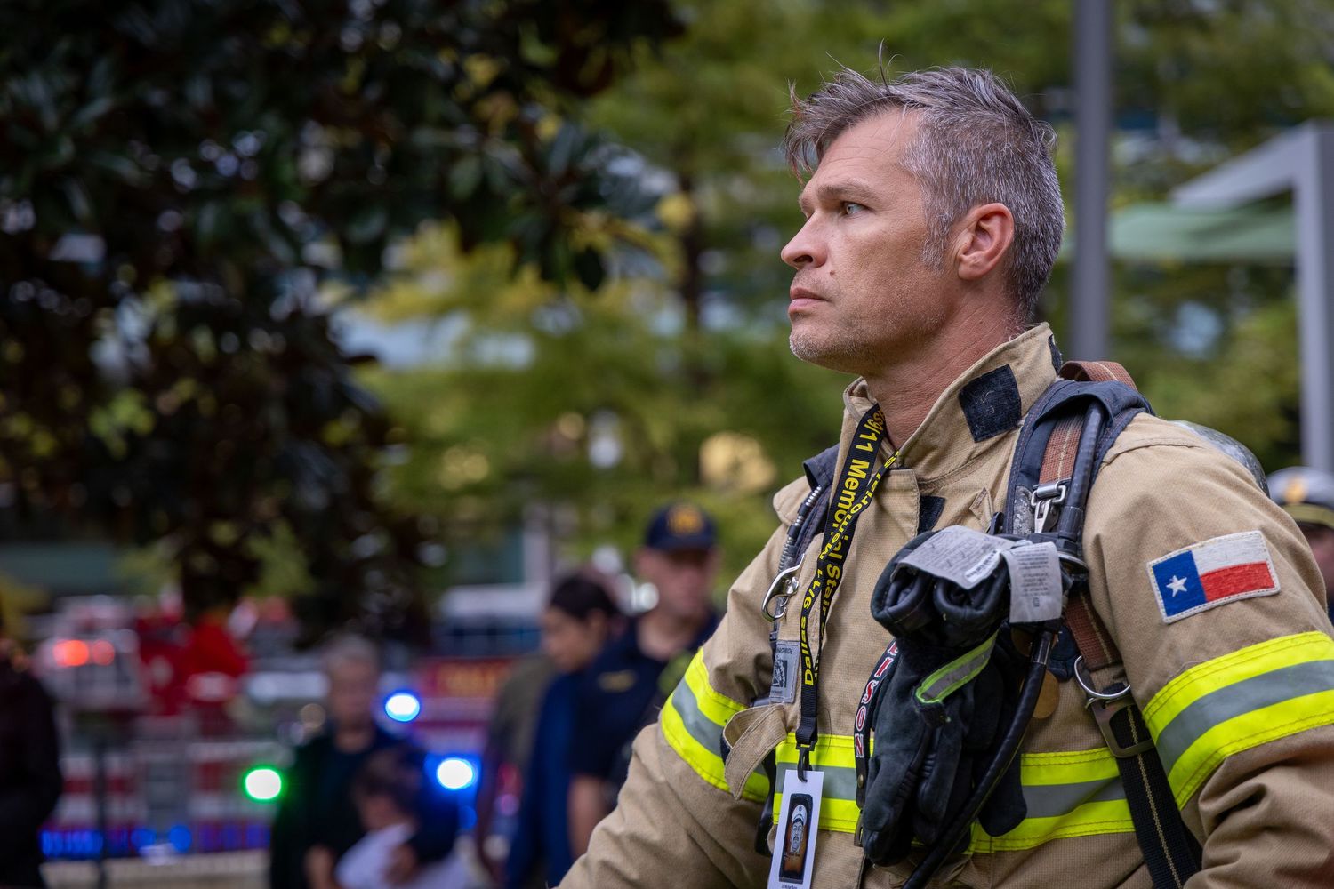 Opening ceremony, firefighter portrait 9/11 stair climb in dallas texas