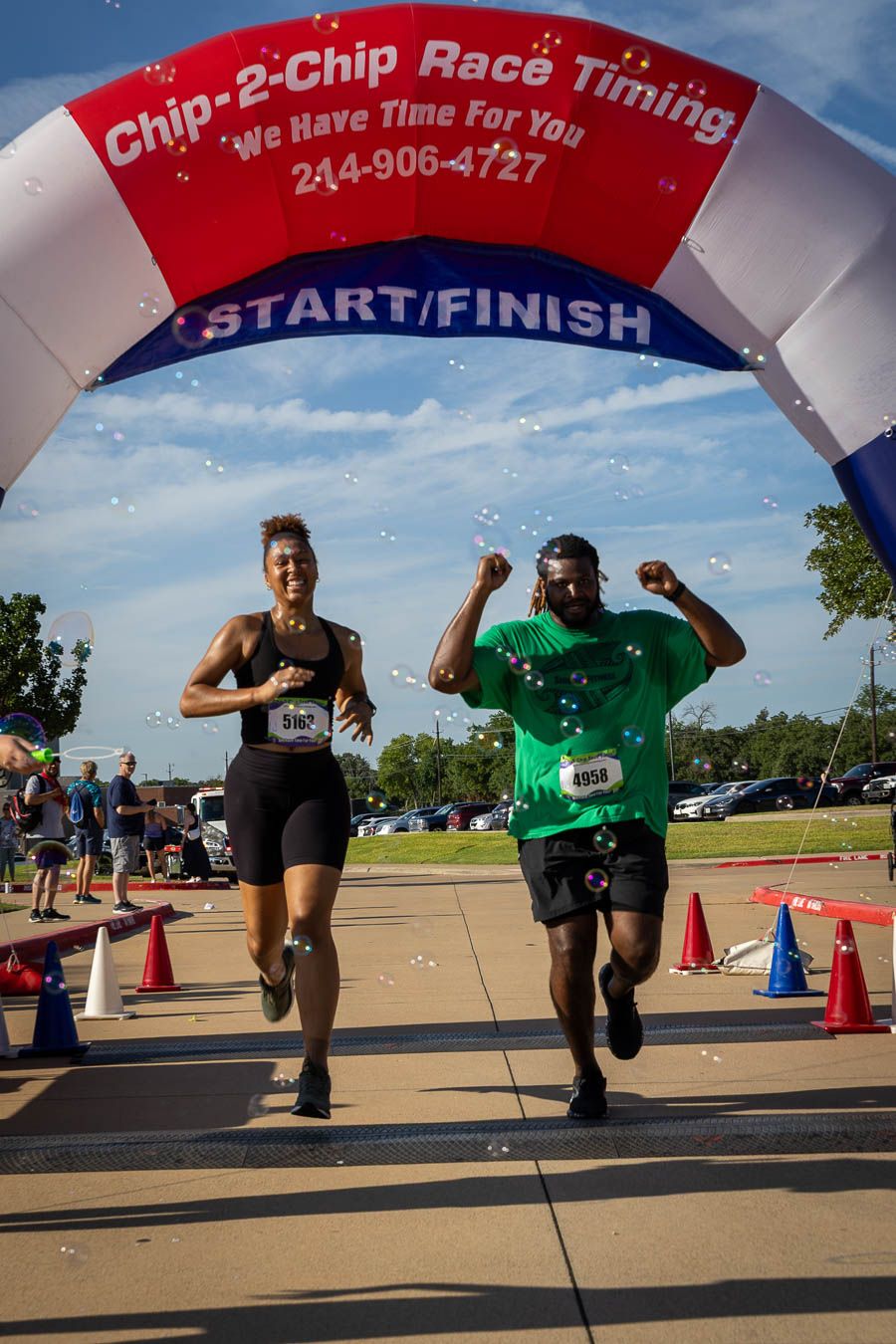 Participants running during Corinth PD 5K Foot Pursuit event