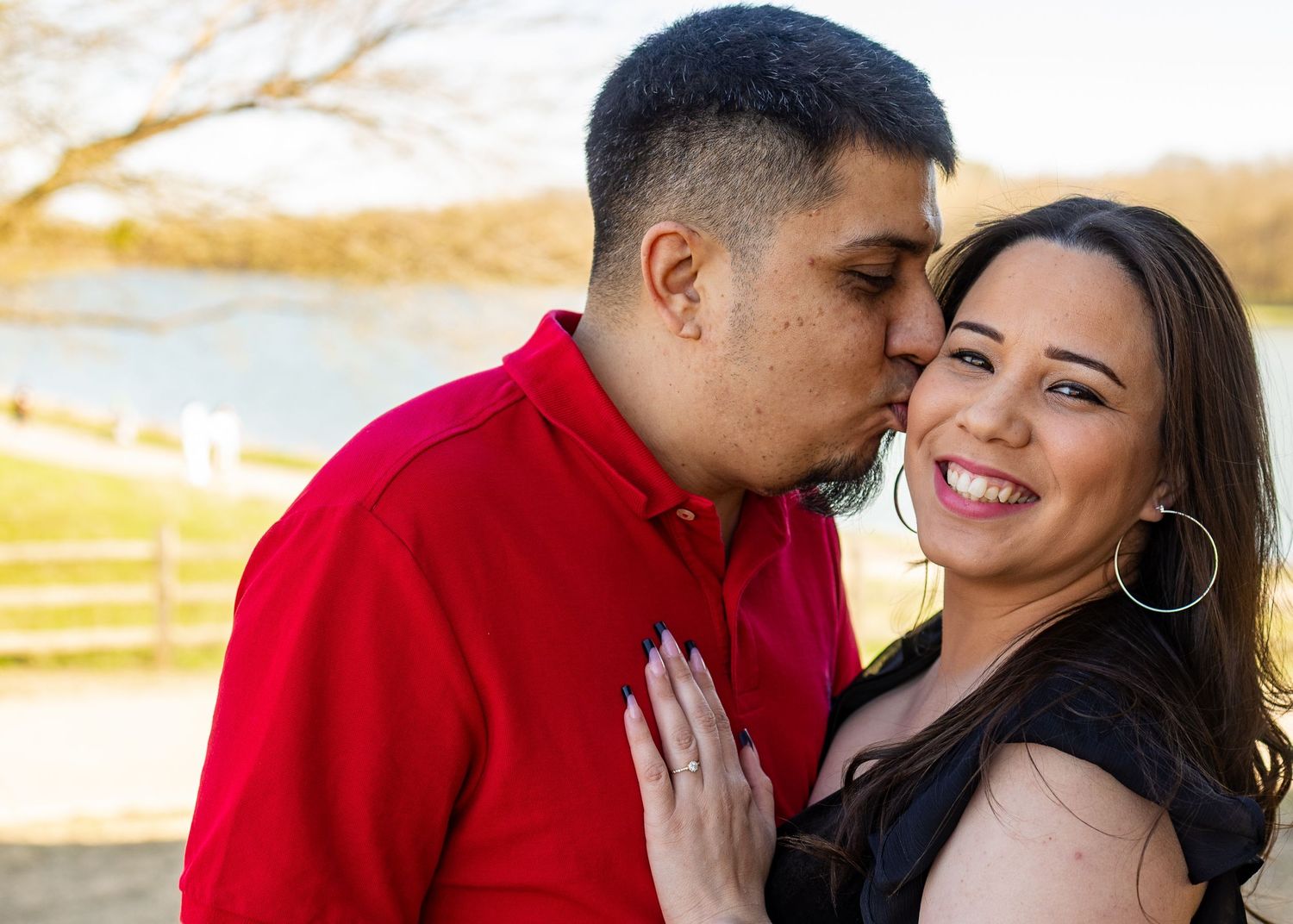 Engagement photos of couple in Plano TX