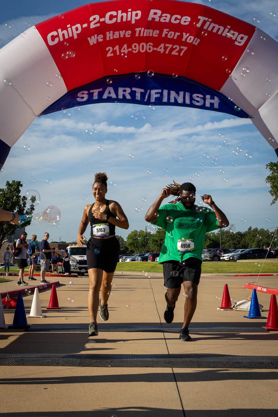 Participants running during Corinth PD 5K Foot Pursuit event