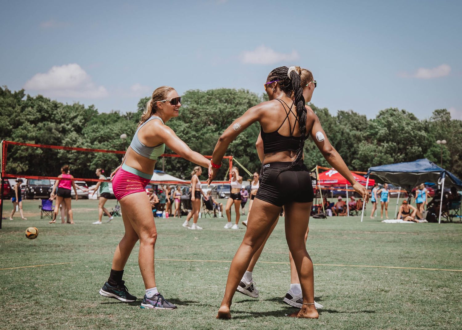 Athletes competing during Spikefest volleyball tournament Allen Texas