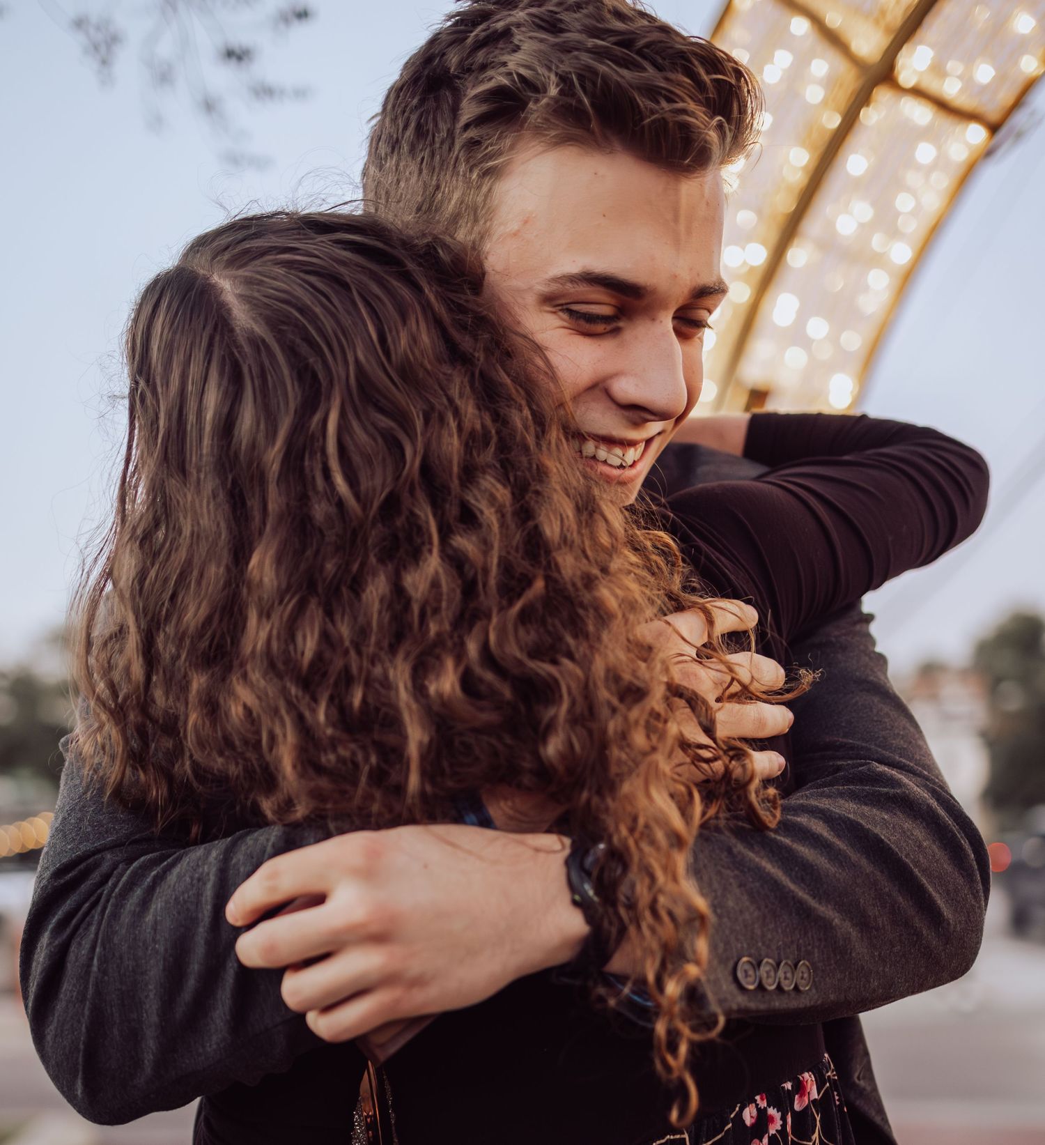 Engagement photos of couple in McKinney TX