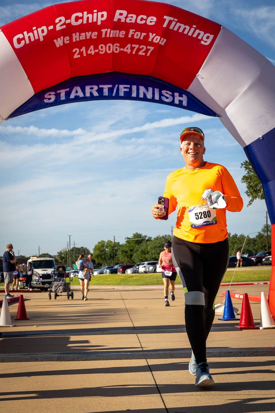 Athletes running during Corinth PD 5K race in Corinth Texas
