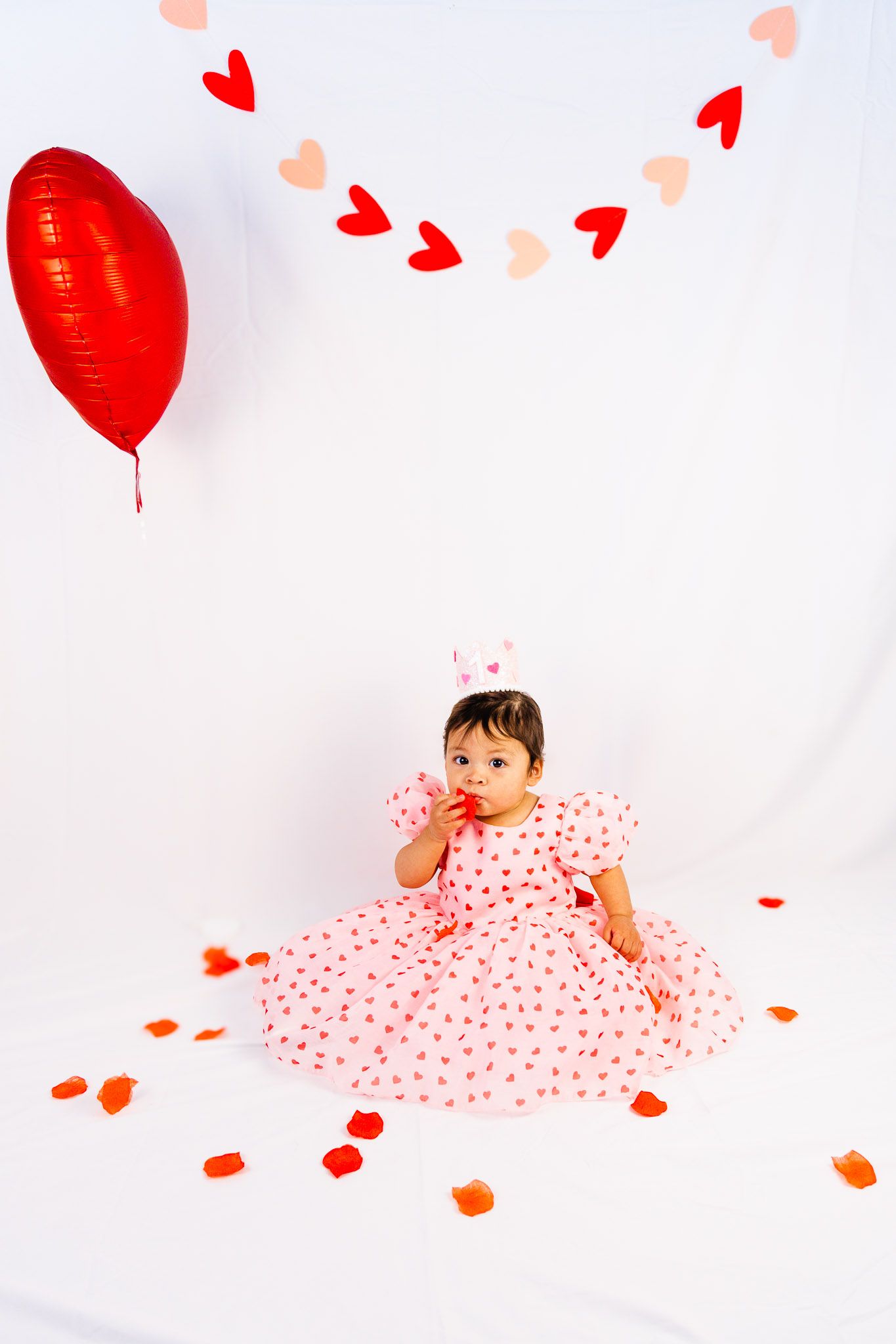 One year milestone photos of baby girl