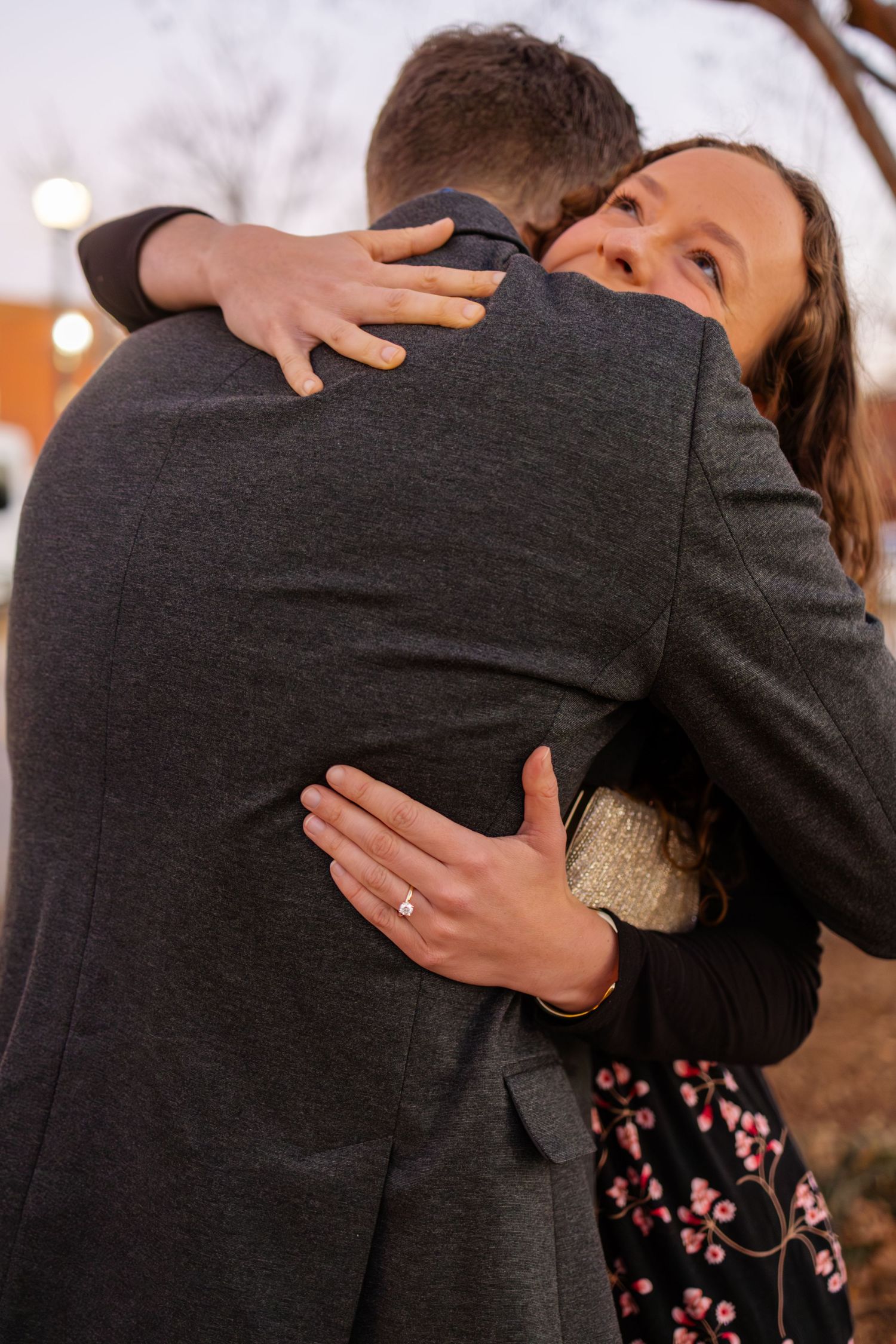 Engagement photos of couple in McKinney TX