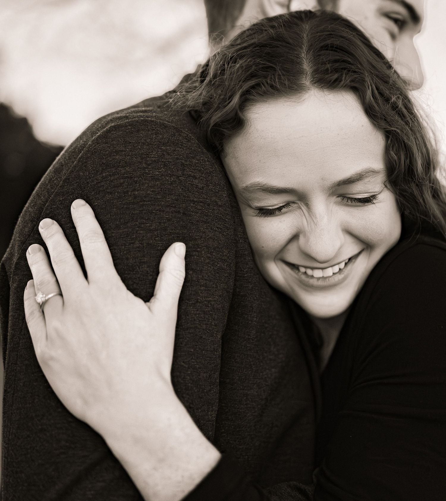 Couple posing during engagement session in McKinney Texas
