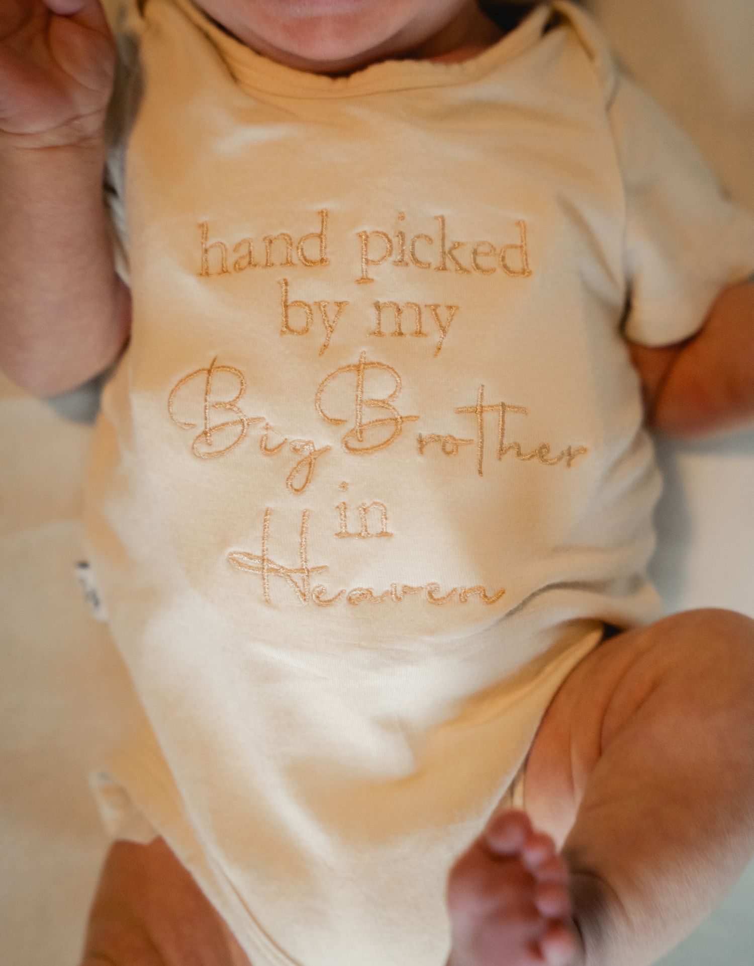 Newborn wearing a 