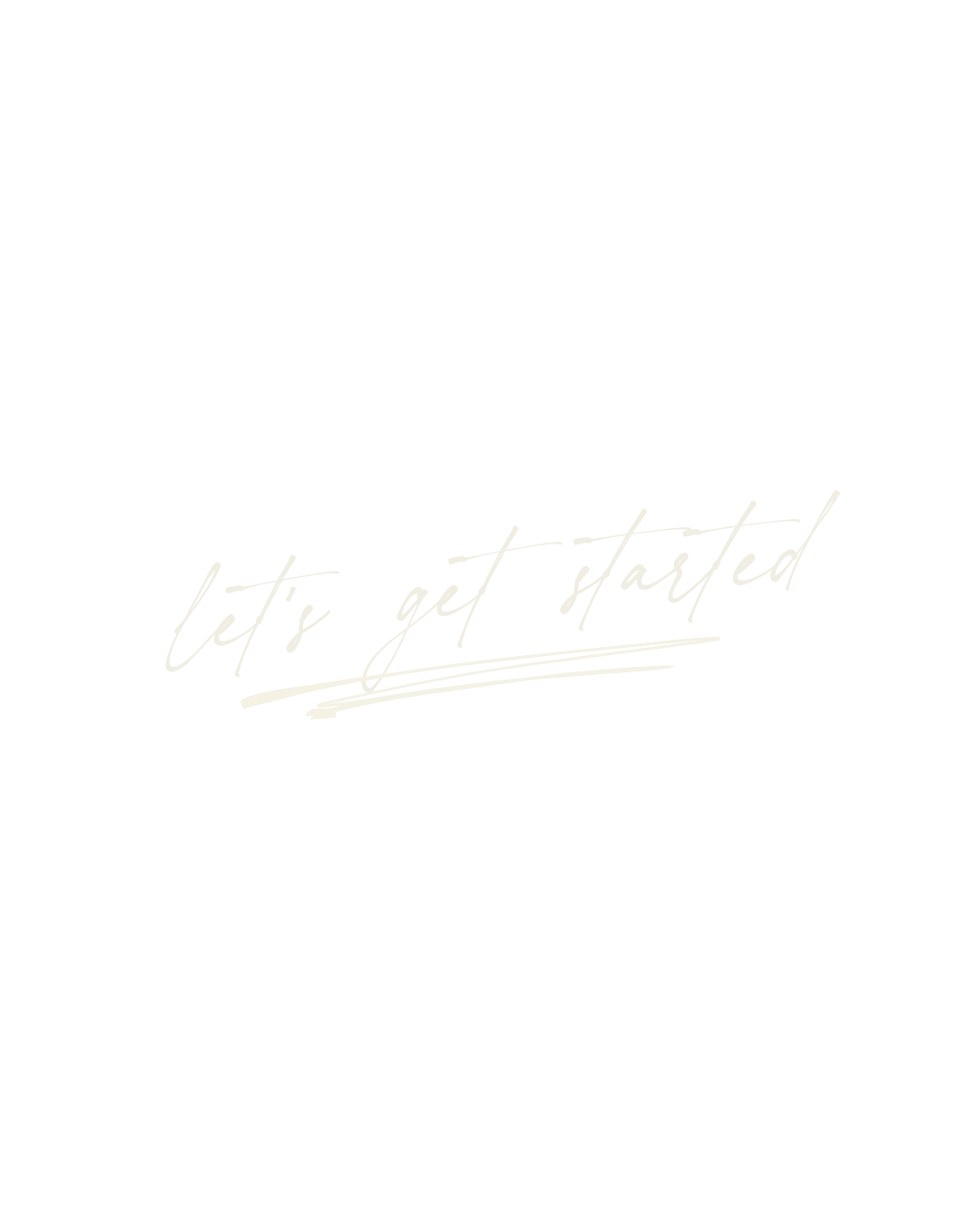 Elegant neon sign reading let's get started in cursive script on a white background.