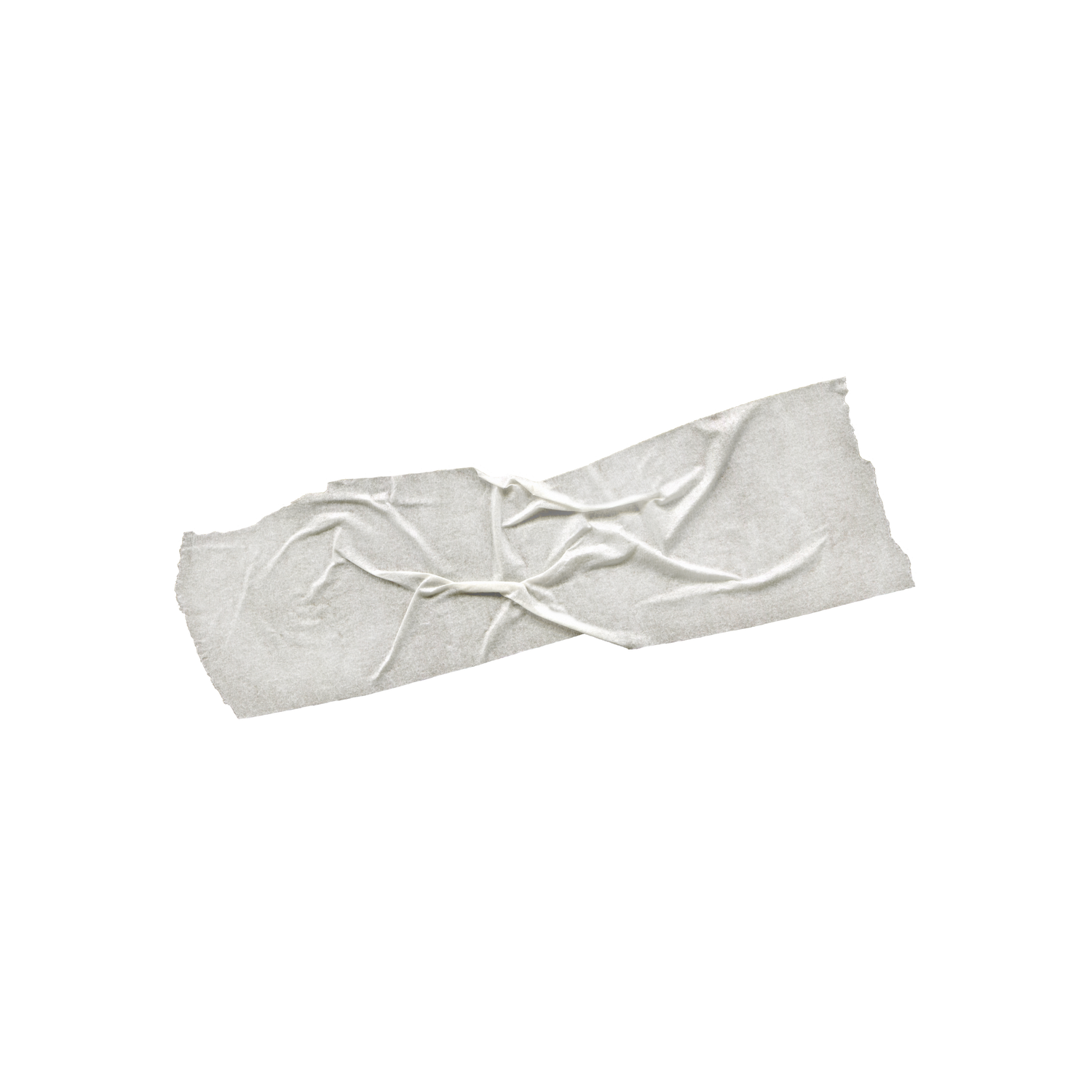 Pieces of white adhesive tape strips arranged in a scattered pattern on a light surface.