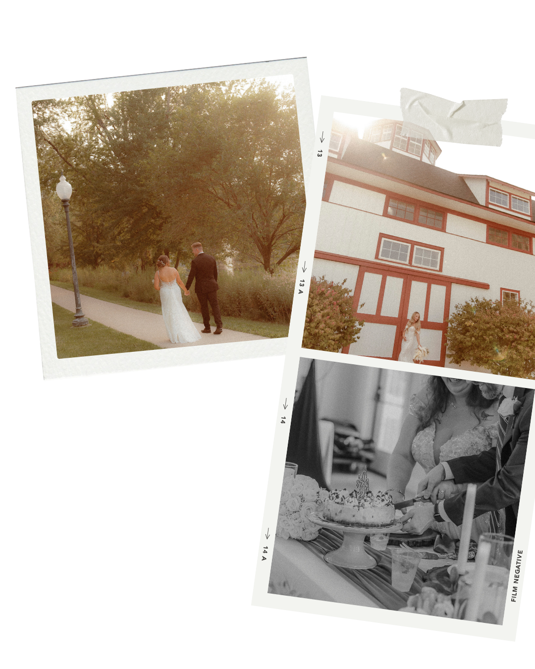 A collection of vintage black and white photographs arranged in a scattered layout showing various candid moments.