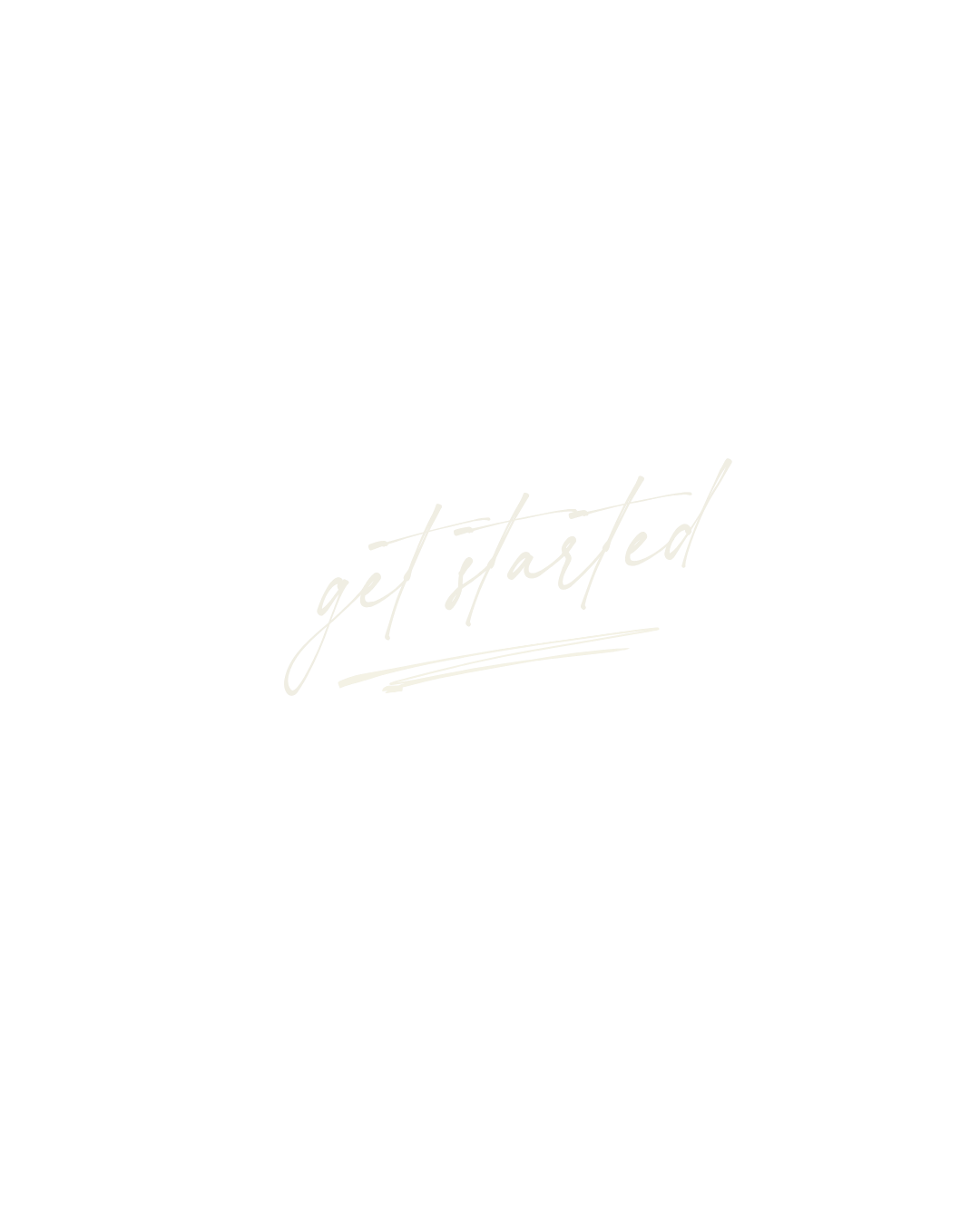 Elegant cursive neon sign reading get started in soft white light on a clean white background.