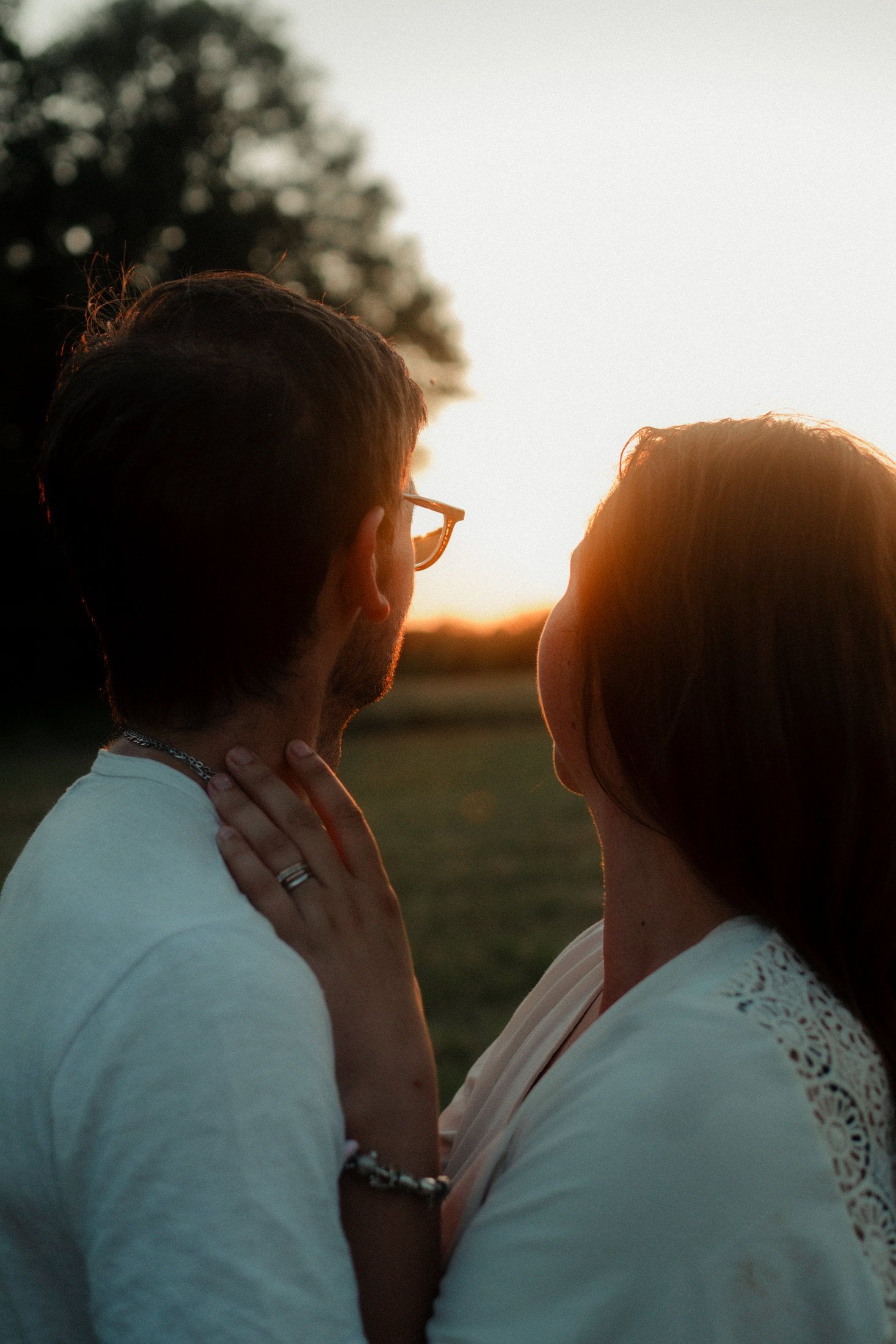 Famille photographiée au coucher du soleil en Haute-Vienne