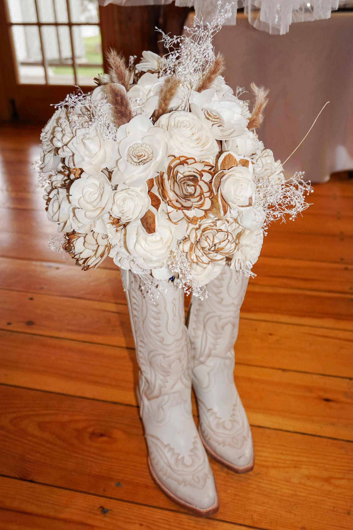 boots and flowers