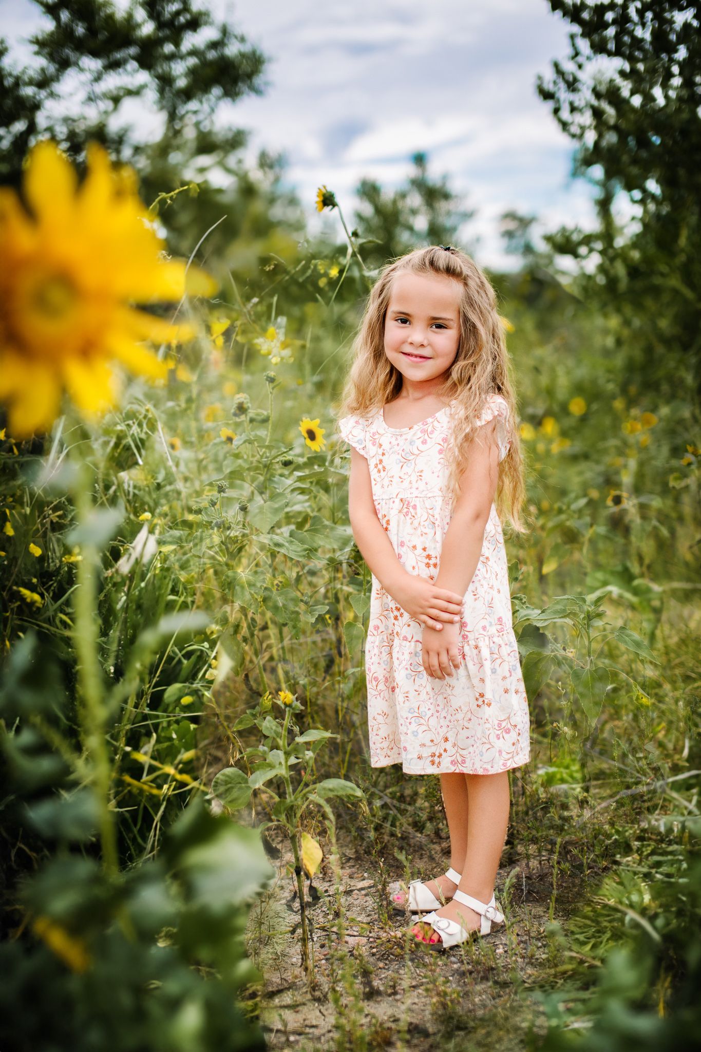 Little girl posing for her picture in northern Colorado summer day