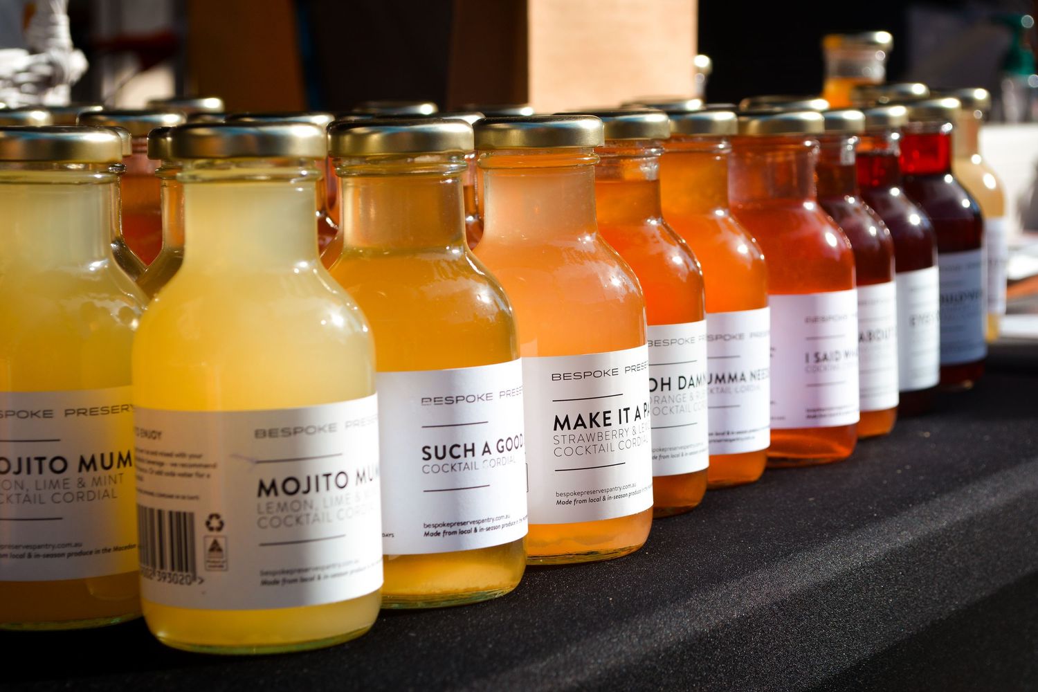Bespoke Preserve Pantry's range of cordials.