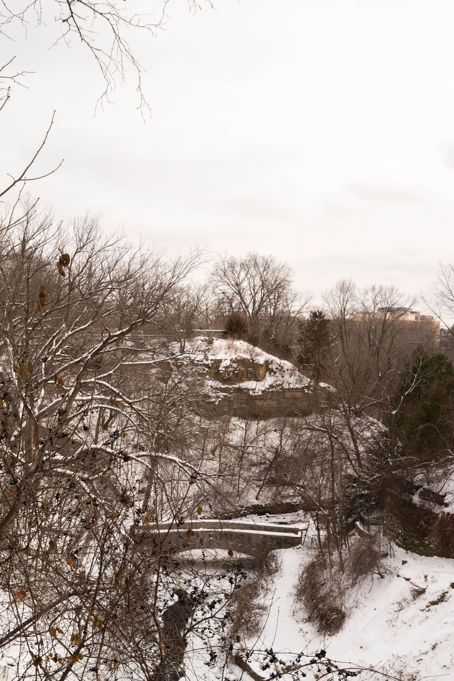Minnehaha falls during winter in Minneapolis Minnesota