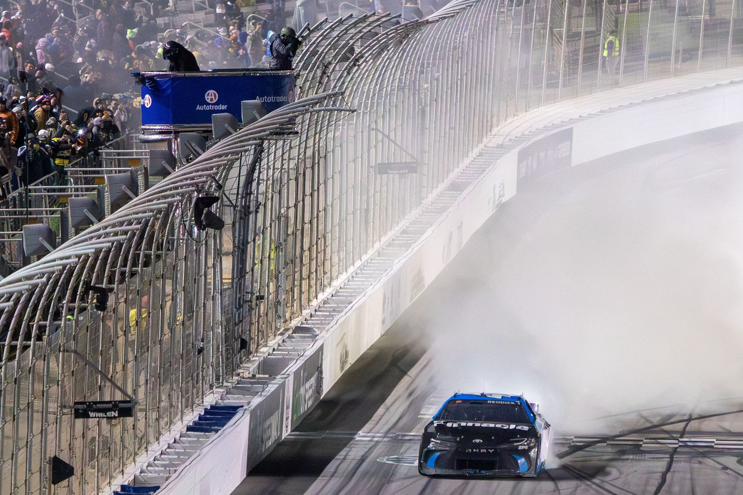 Tyler Reddick Celebrates victory during the AutoTrader 400 on February 22nd 2026 at EchoPark Speedway