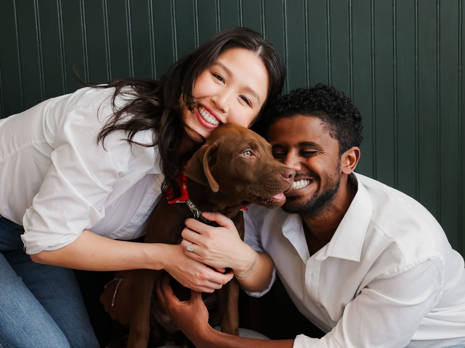 Photoshoot of couple and their dog